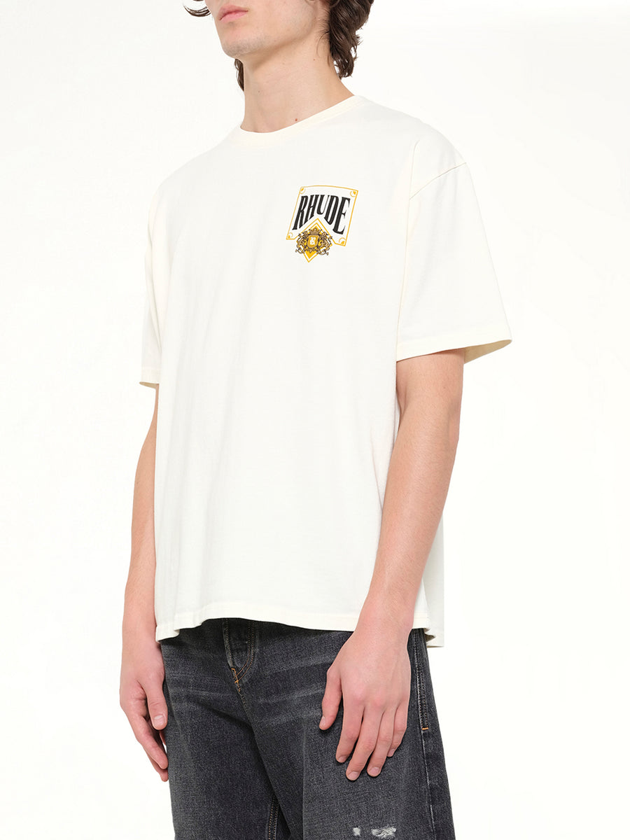 Rhude Playing Card T-Shirt in Vintage White