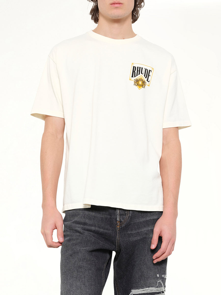 Rhude Playing Card T-Shirt in Vintage White