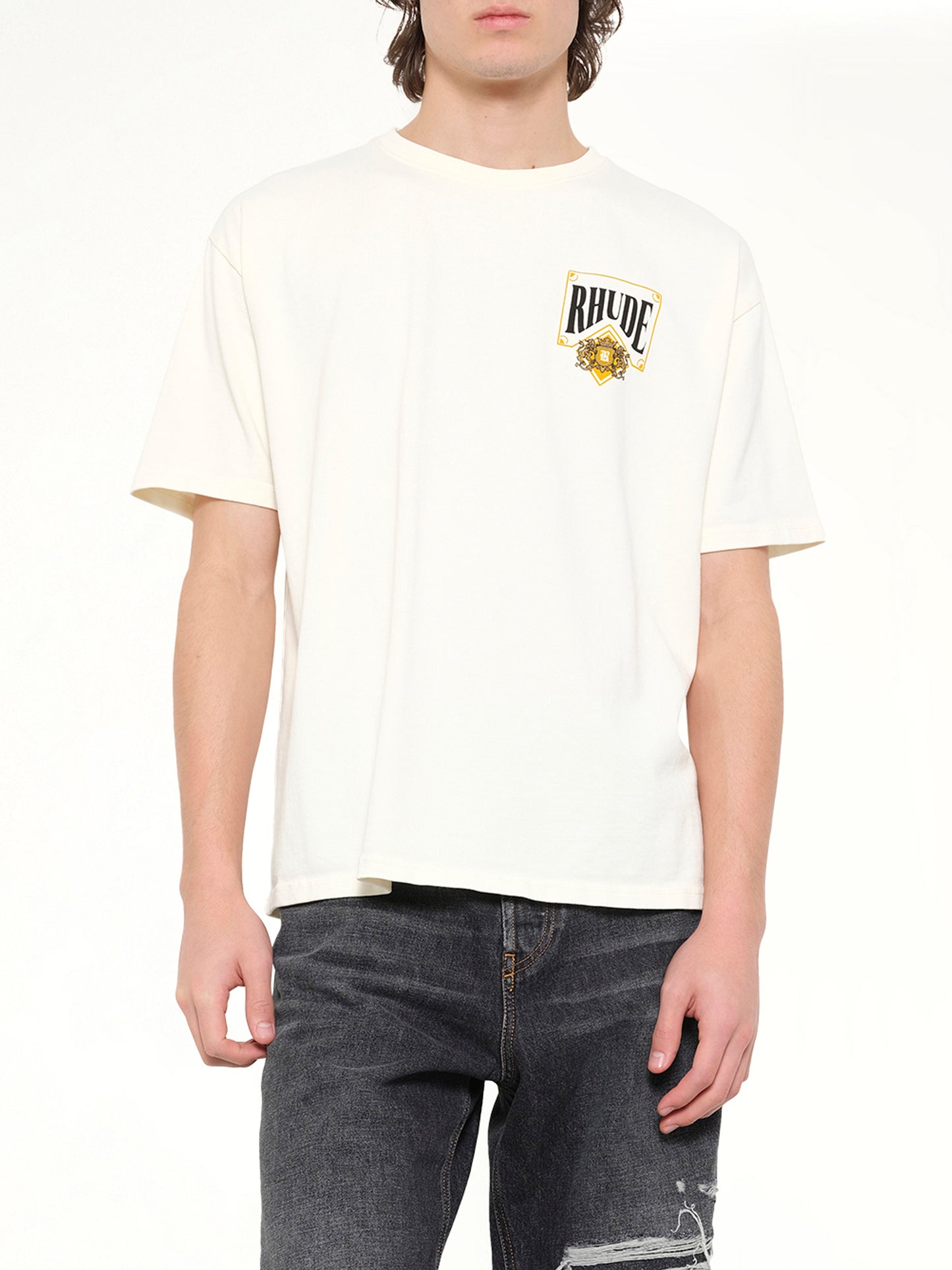 Rhude Playing Card T-Shirt in Vintage White