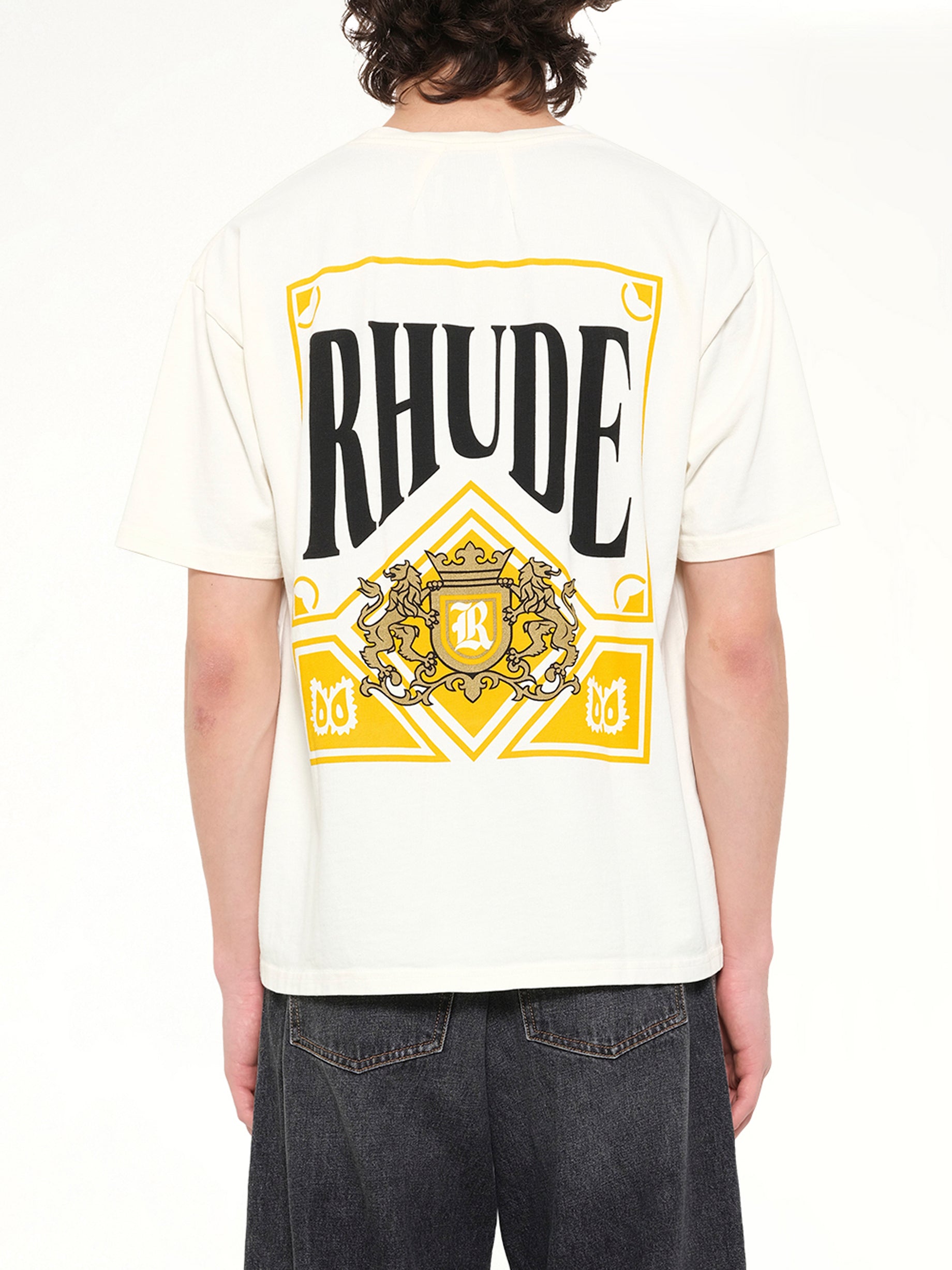 RHUDE Rhude Playing Card T-Shirt in Vintage White Back View from MARAIS