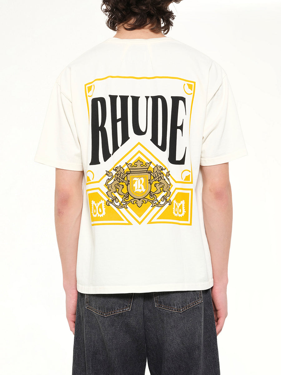 Rhude Playing Card T-Shirt in Vintage White