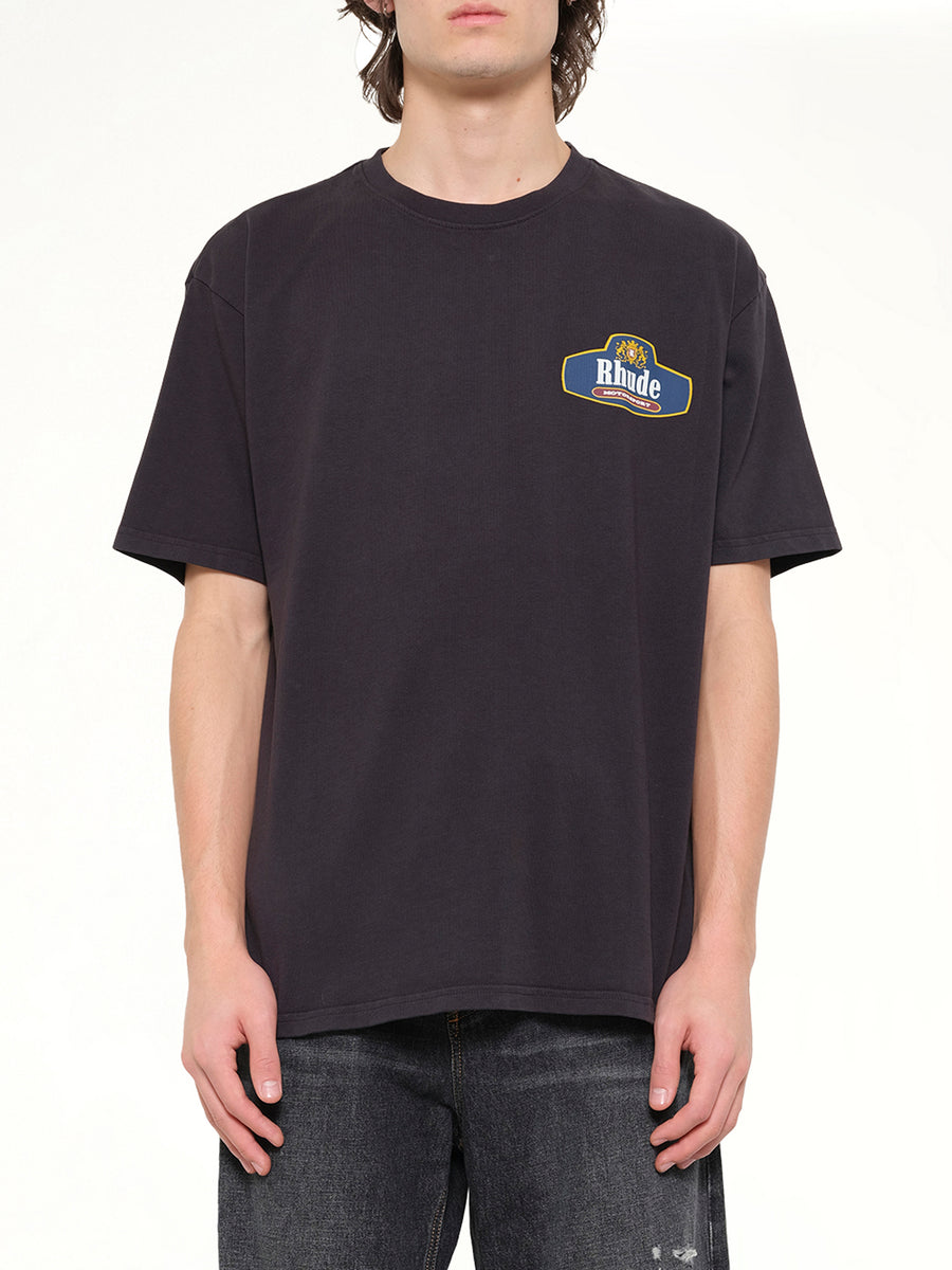 Rhude Racing Crest T-Shirt in Vintage Black