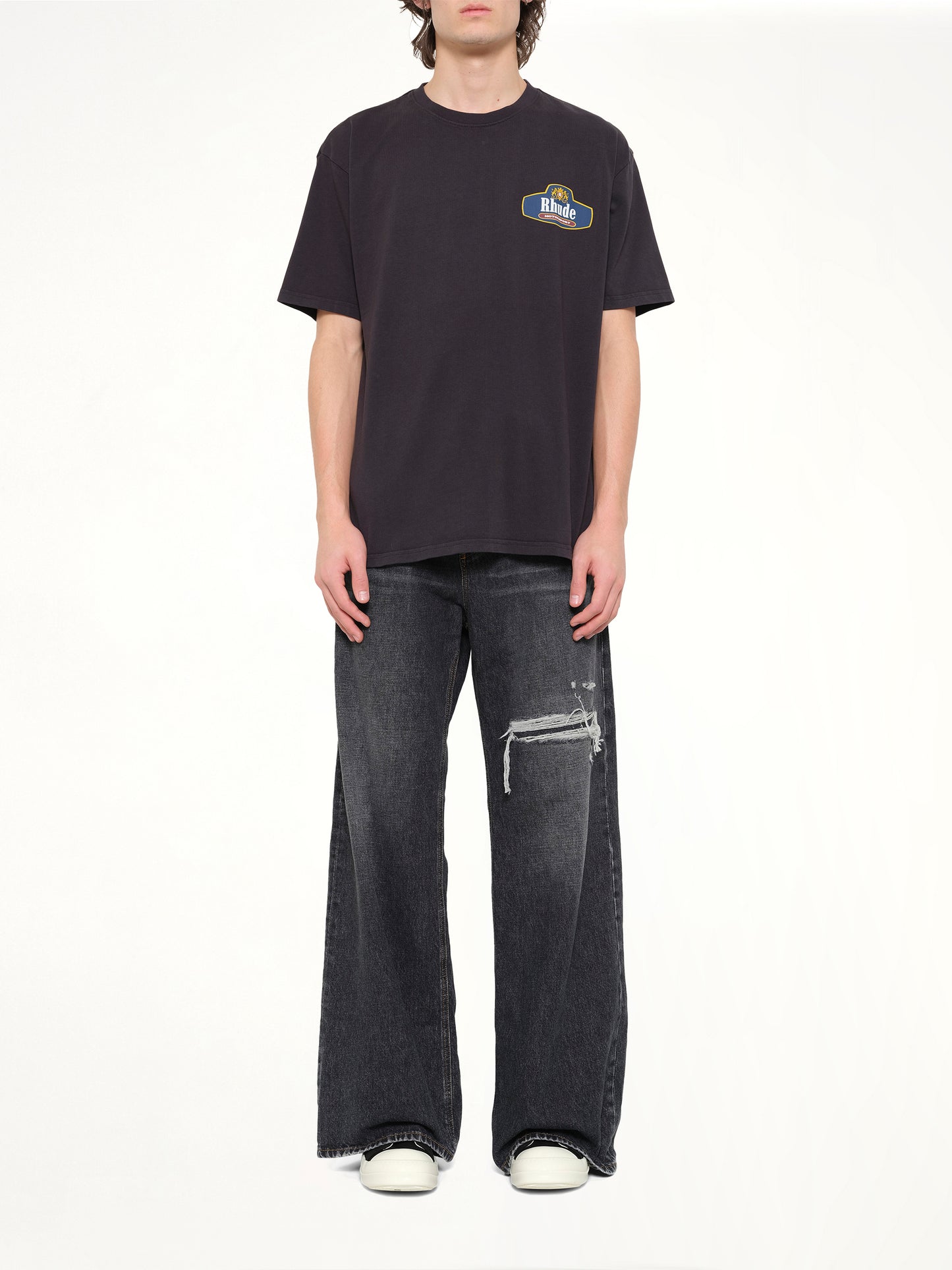 Rhude Racing Crest T-Shirt in Vintage Black
