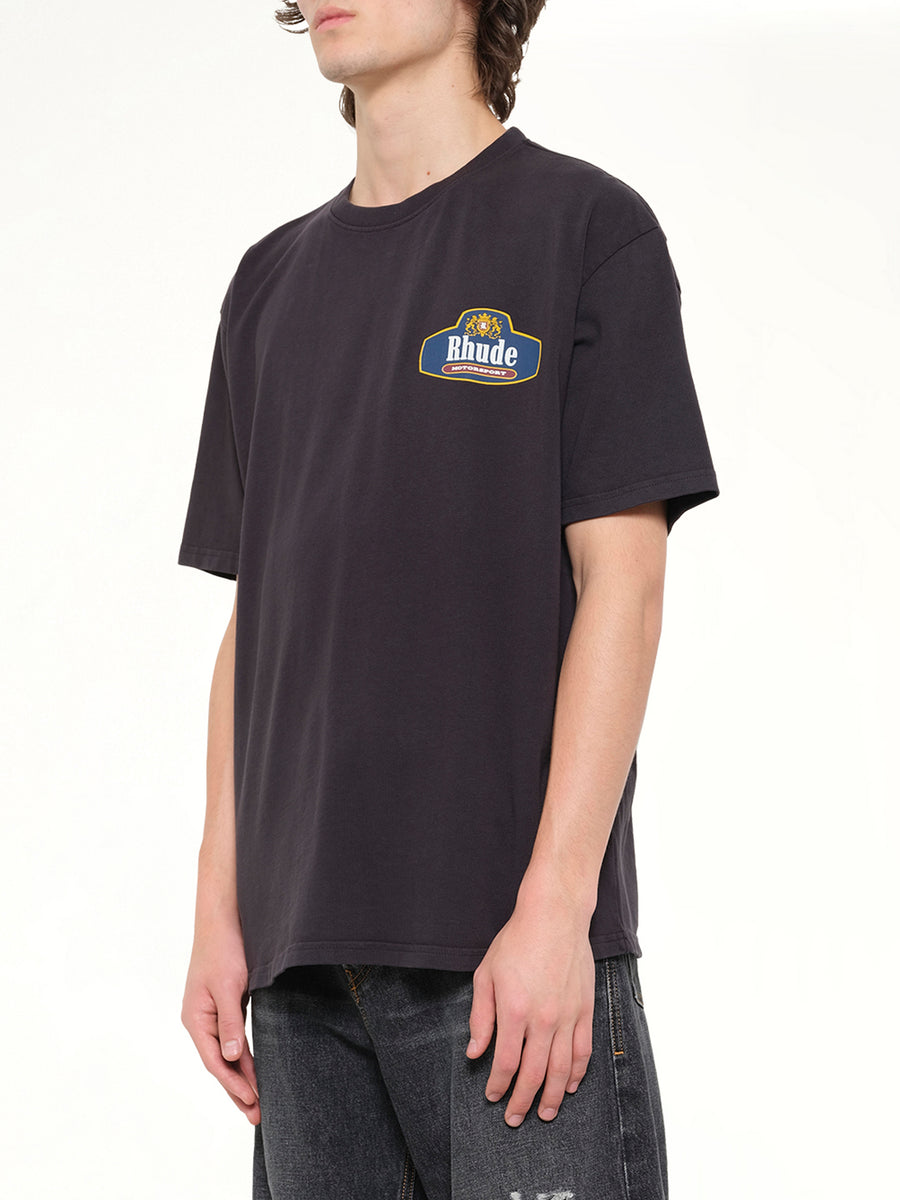 Rhude Racing Crest T-Shirt in Vintage Black