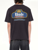 Rhude Racing Crest T-Shirt in Vintage Black