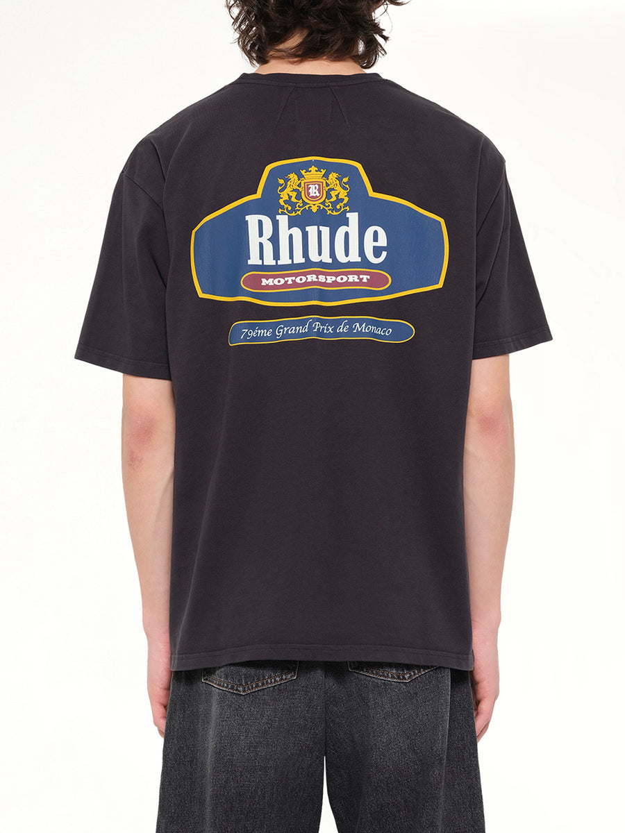 Rhude Racing Crest T-Shirt in Vintage Black