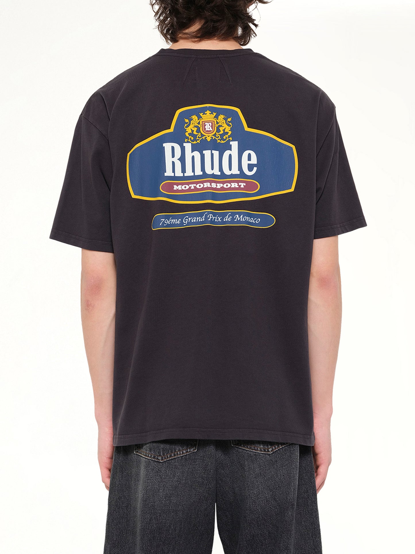 Rhude Racing Crest T-Shirt in Vintage Black