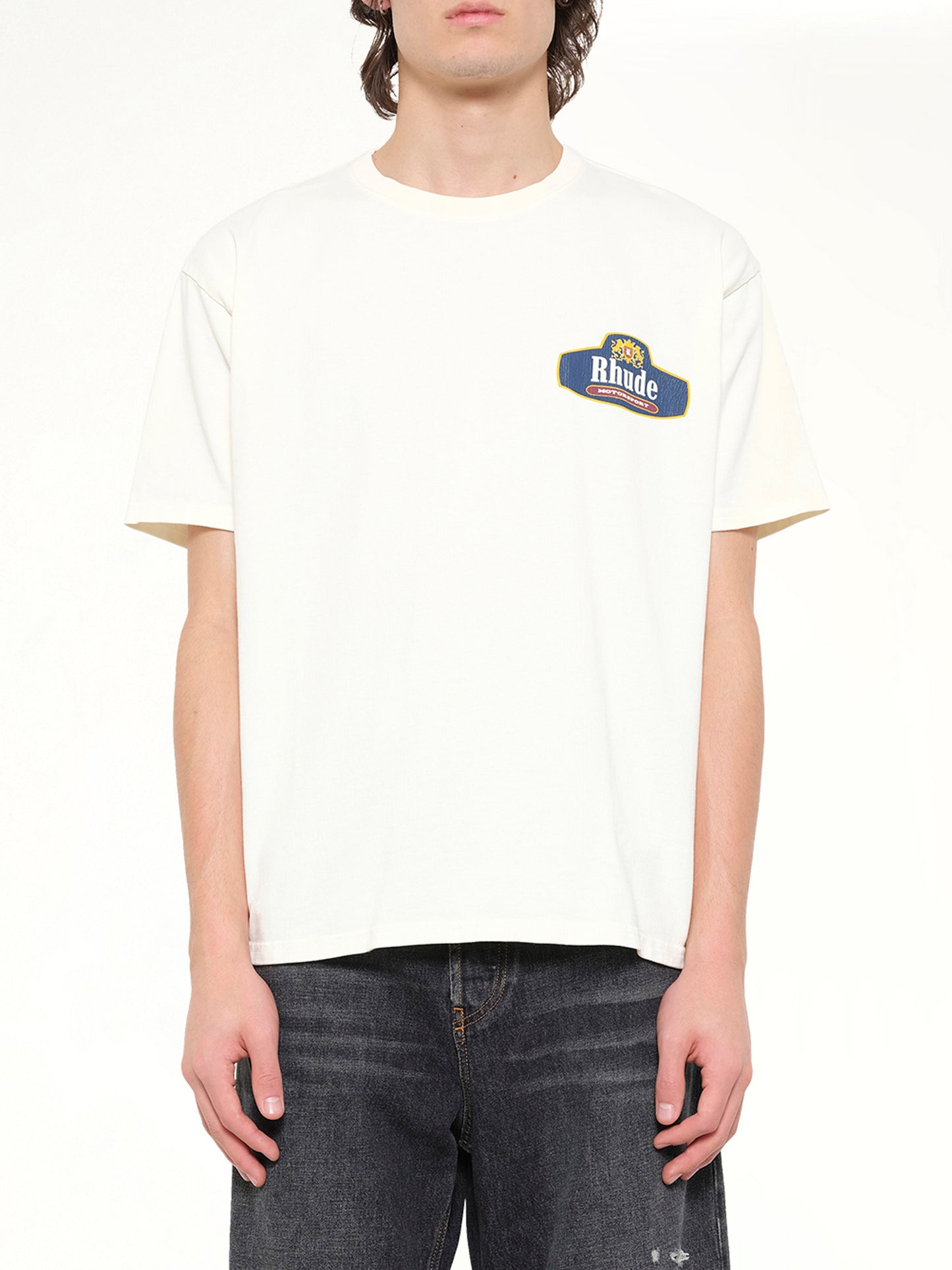 Rhude Racing Crest T-Shirt in Vintage White