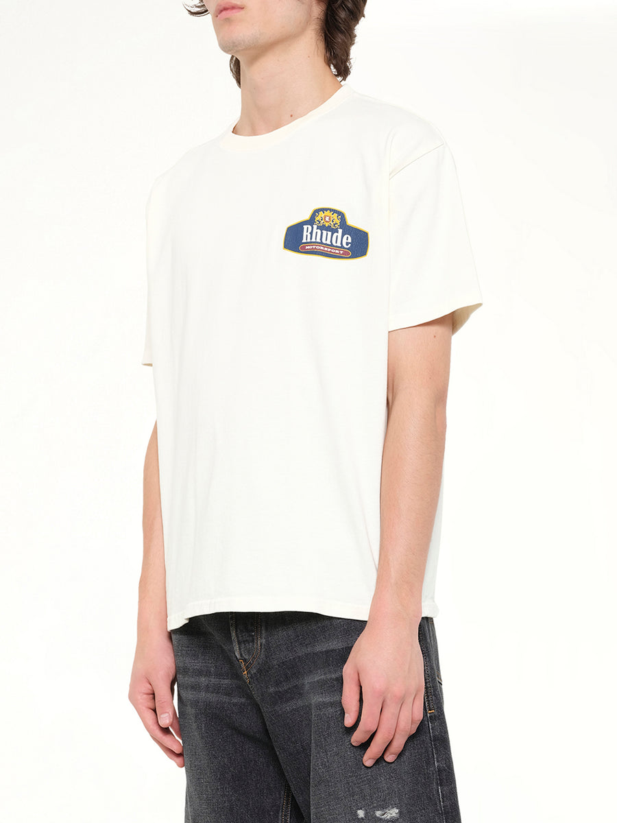 Rhude Racing Crest T-Shirt in Vintage White