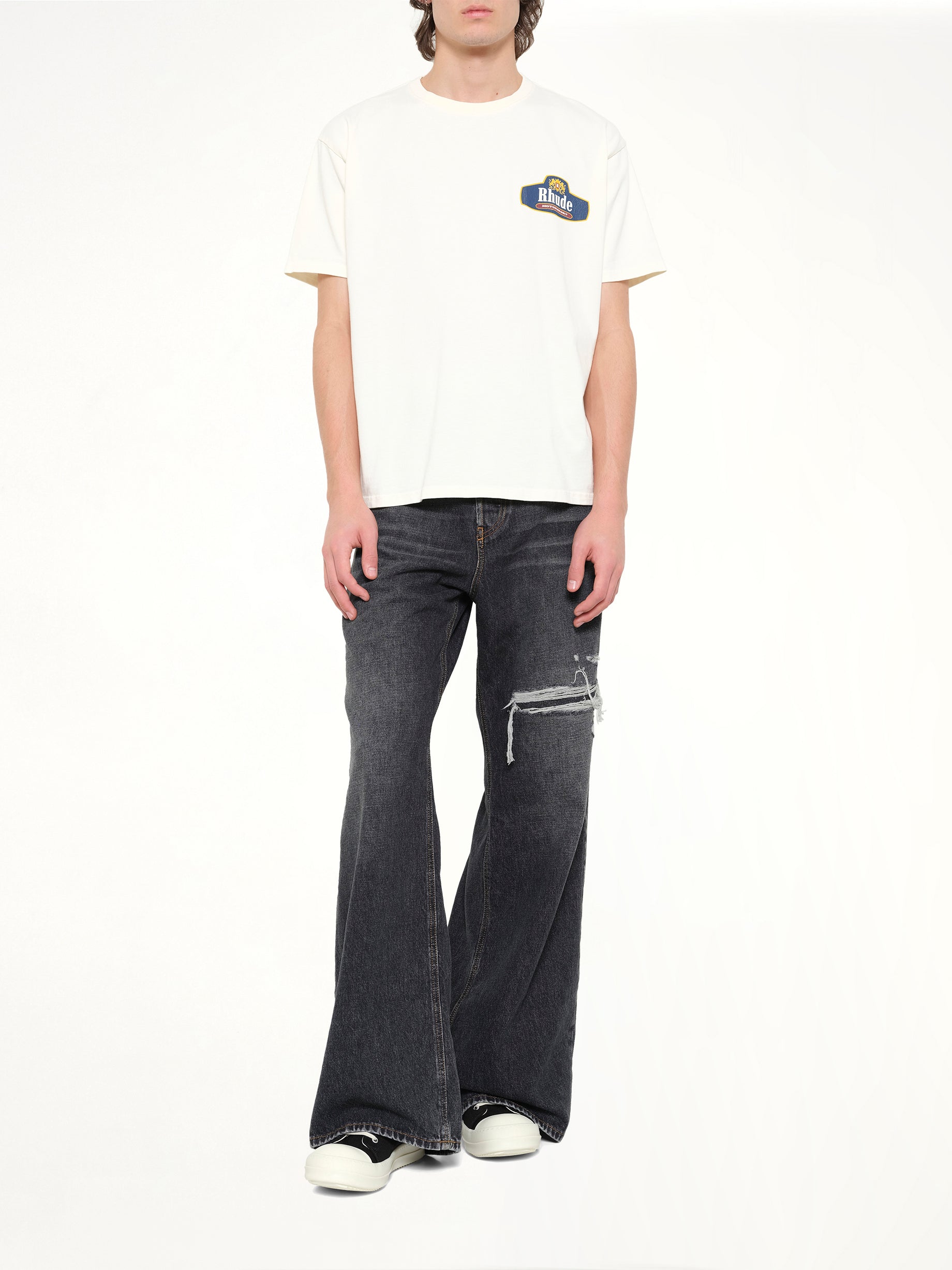 RHUDE Rhude Racing Crest T-Shirt in Vintage White Full Reference from MARAIS