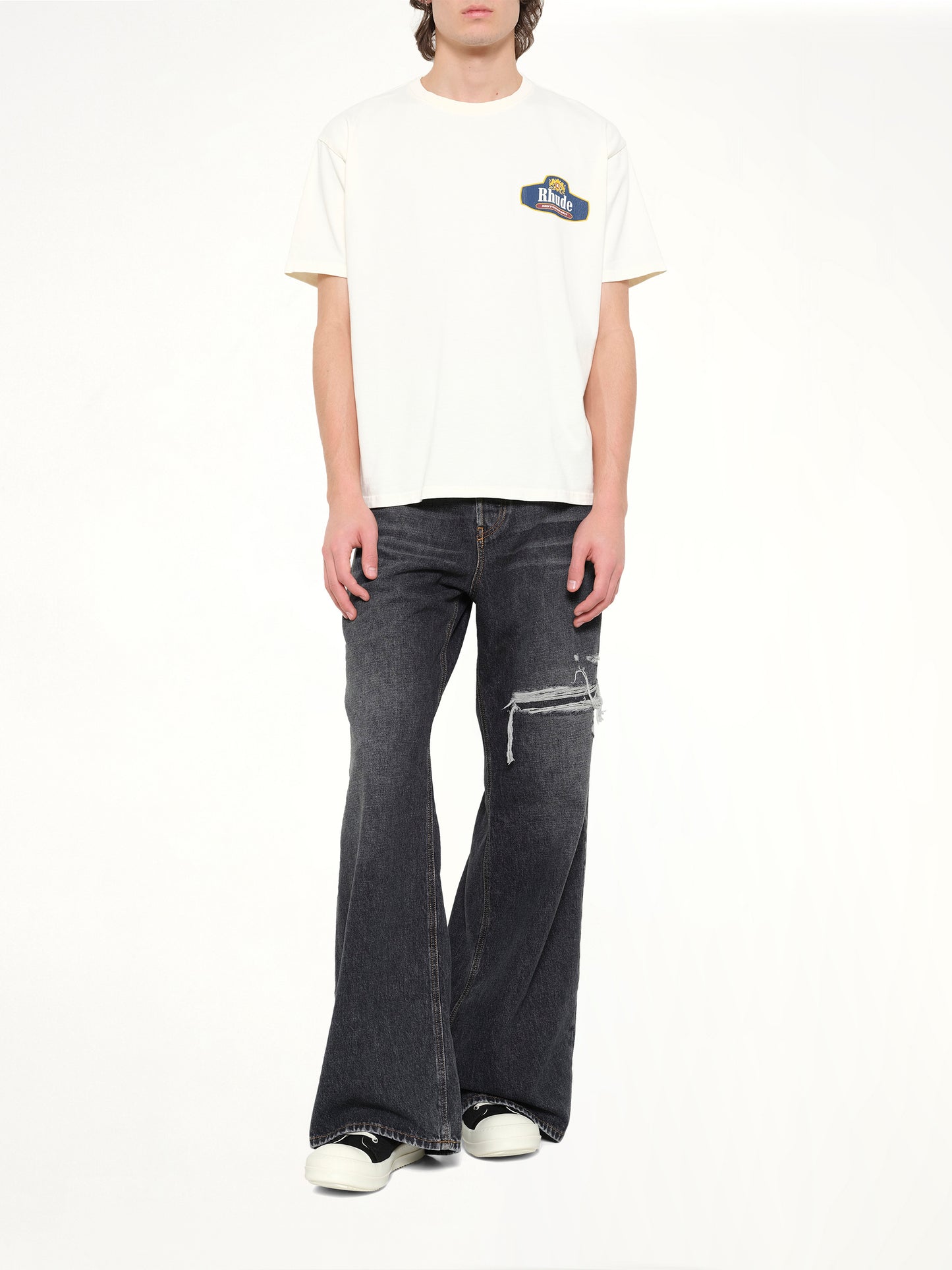 Rhude Racing Crest T-Shirt in Vintage White