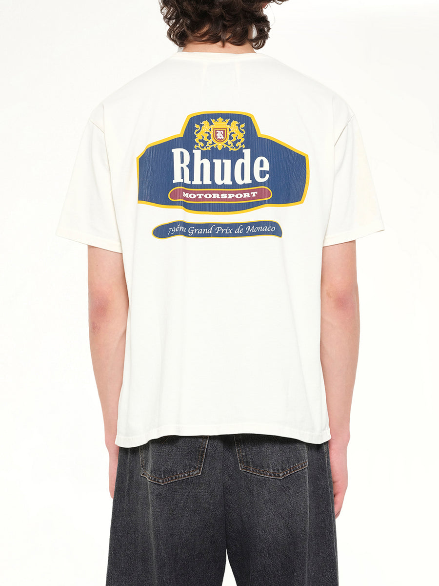 Rhude Racing Crest T-Shirt in Vintage White