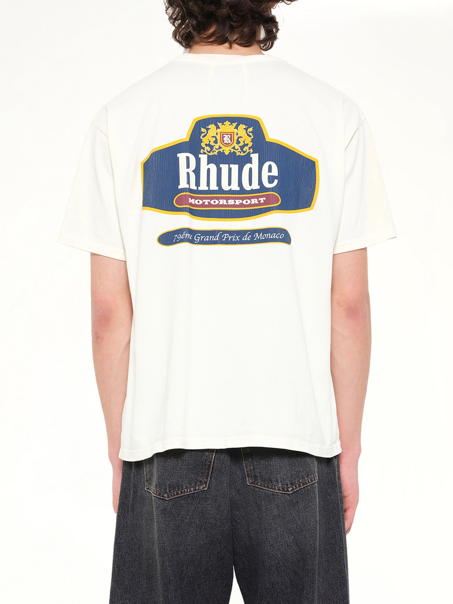 Rhude Racing Crest T-Shirt in Vintage White