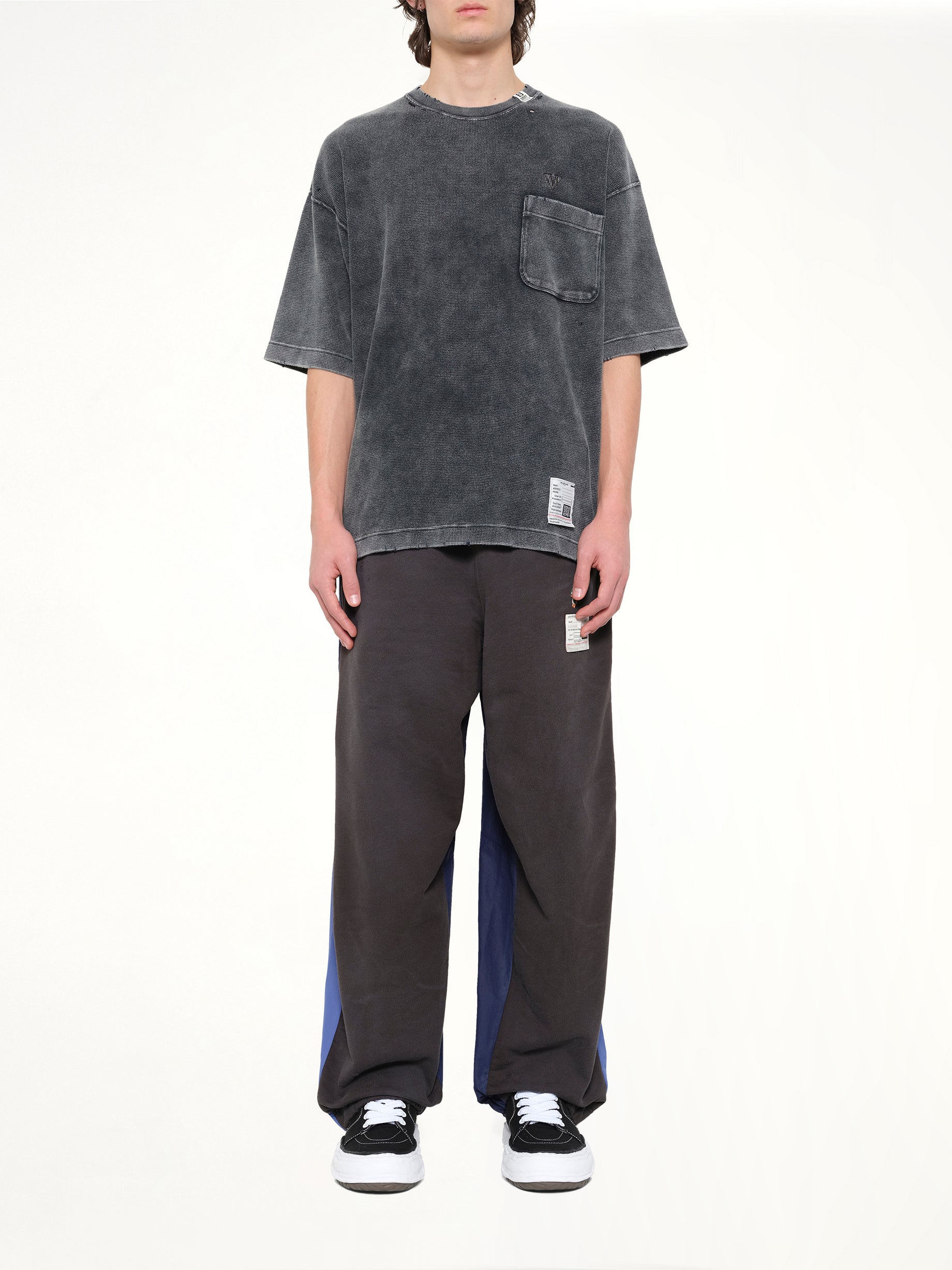 MAISON MIHARA YASUHIRO Bleached T-Shirt in Black Model View from MARAIS