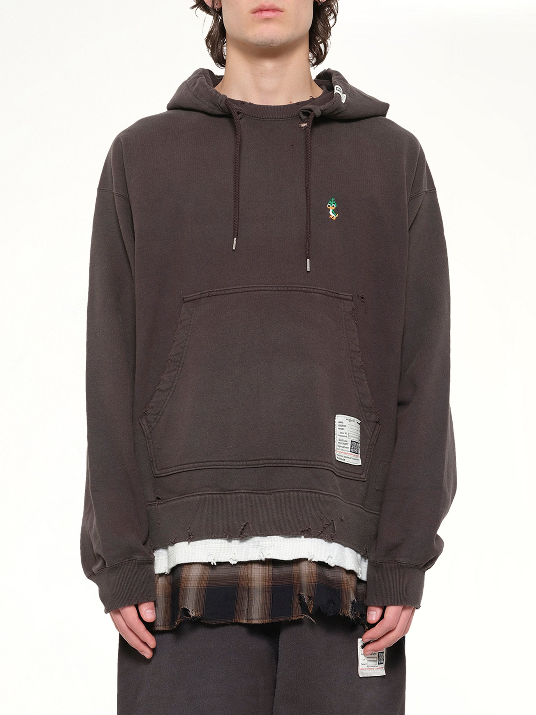 MAISON MIHARA YASUHIRO Triple Layered Hoodie in Black Front View from MARAIS