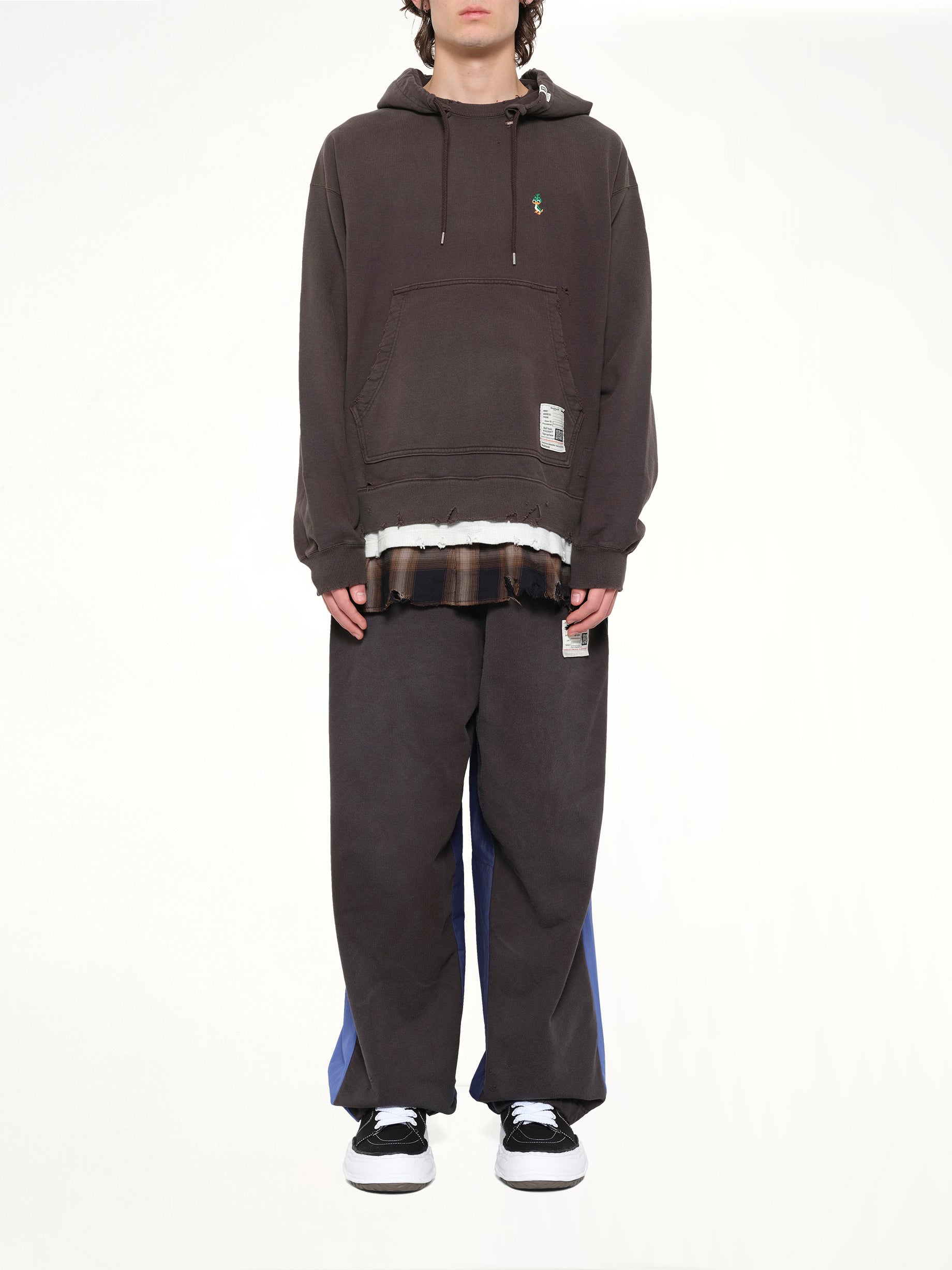 MAISON MIHARA YASUHIRO Triple Layered Hoodie in Black Model View from MARAIS