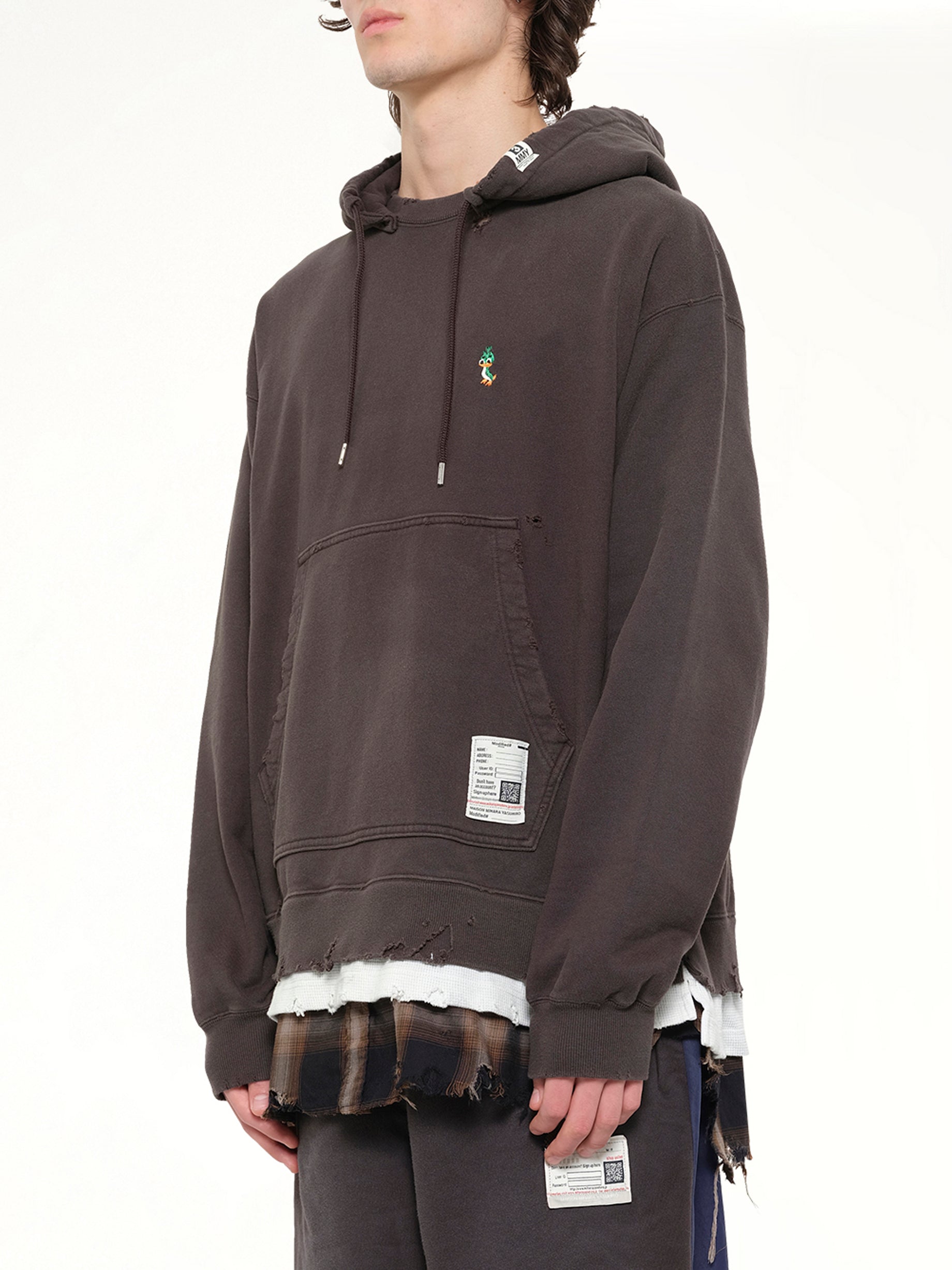 MAISON MIHARA YASUHIRO Triple Layered Hoodie in Black Side View from MARAIS