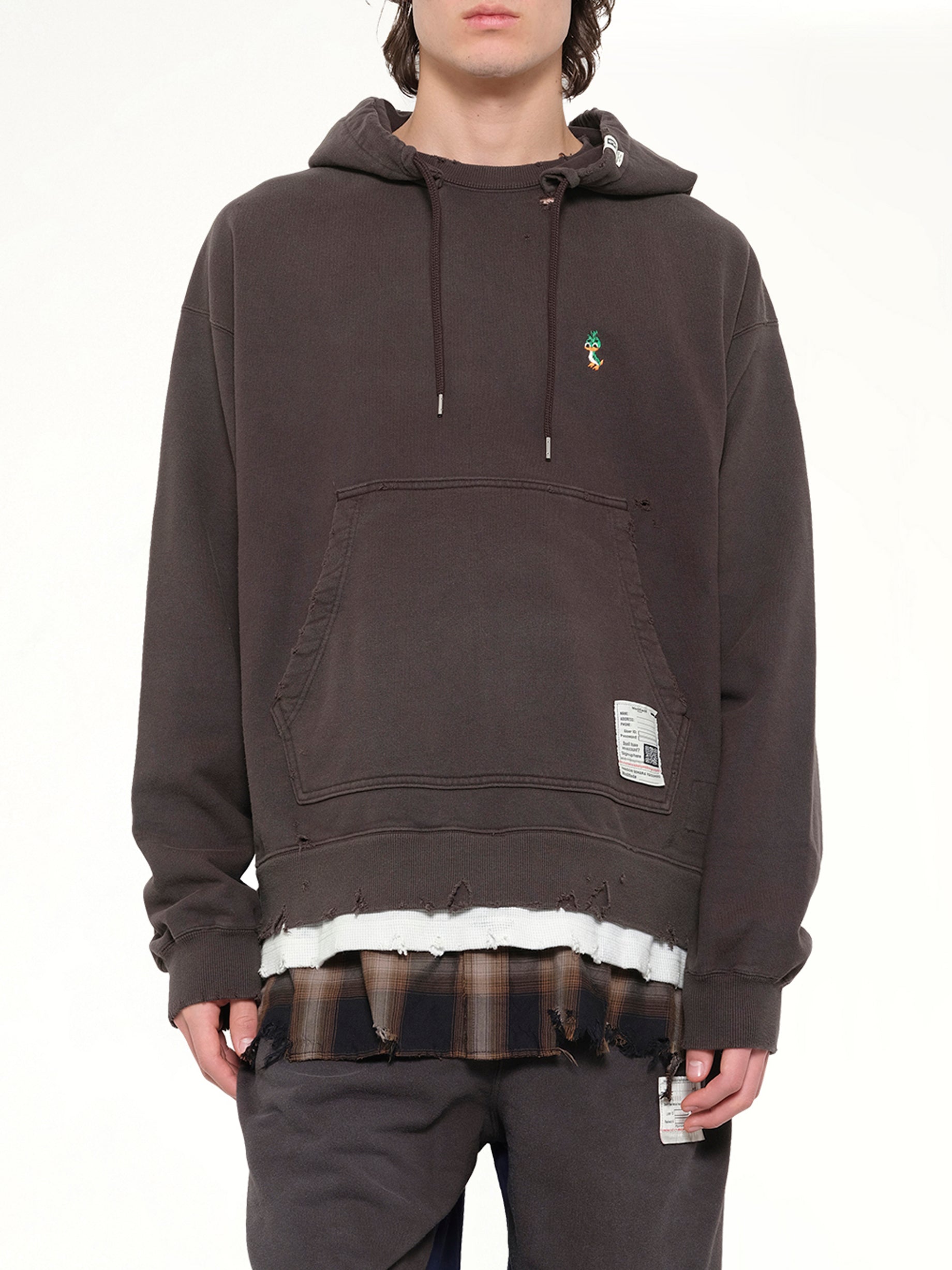 MAISON MIHARA YASUHIRO Triple Layered Hoodie in Black Detail Shot from MARAIS