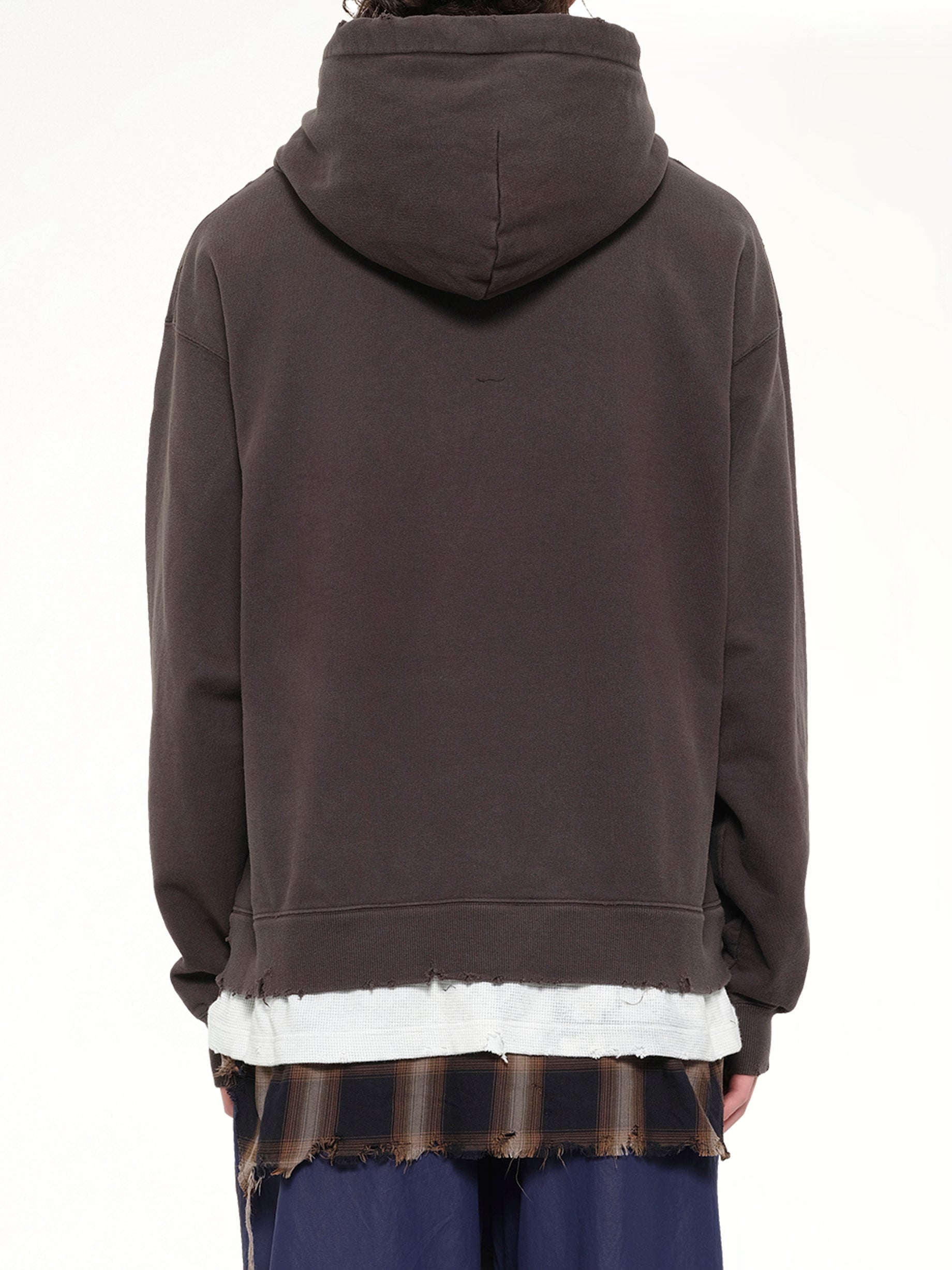 MAISON MIHARA YASUHIRO Triple Layered Hoodie in Black Back View from MARAIS
