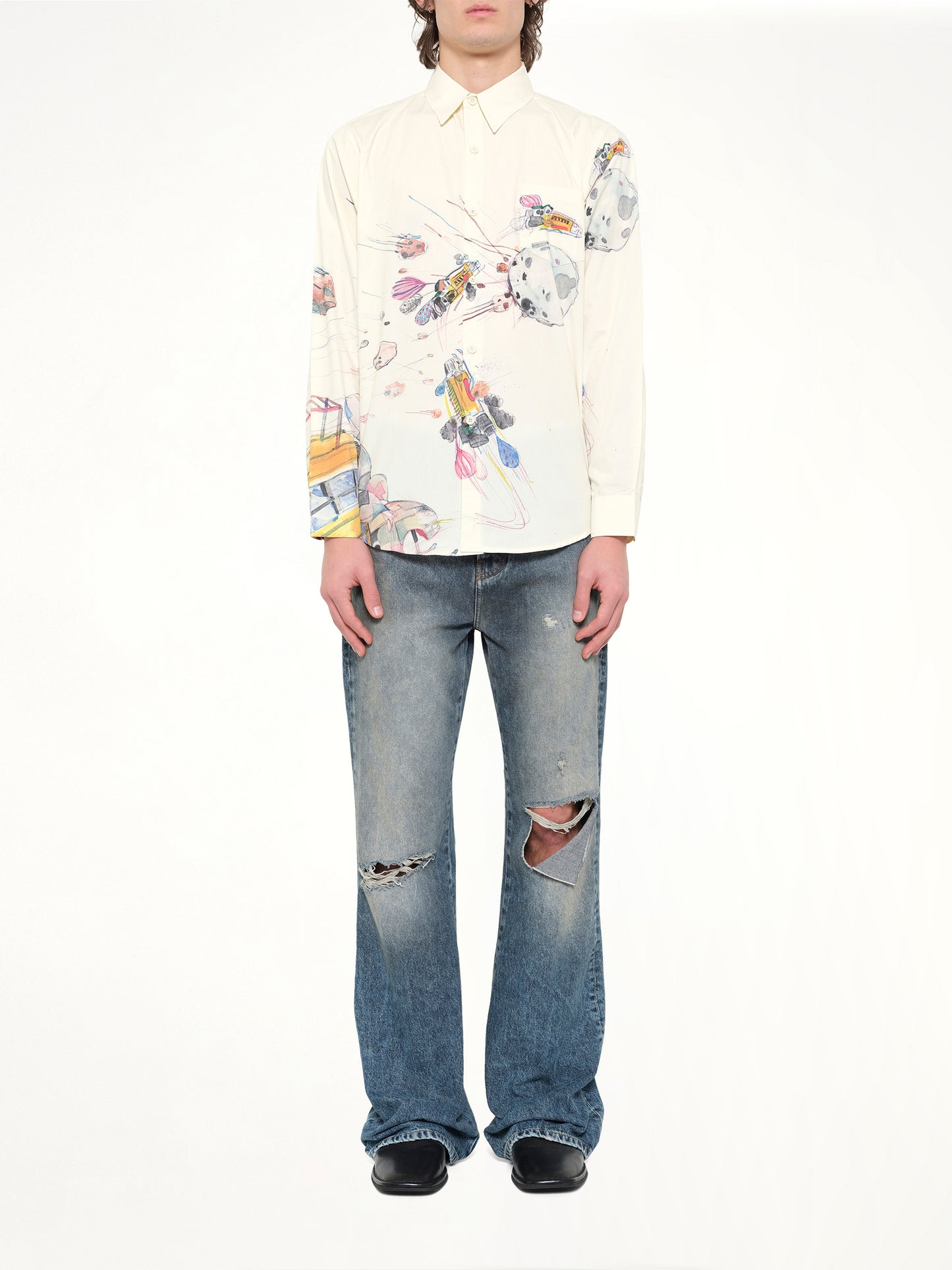 Slingshot Button up Shirt in White