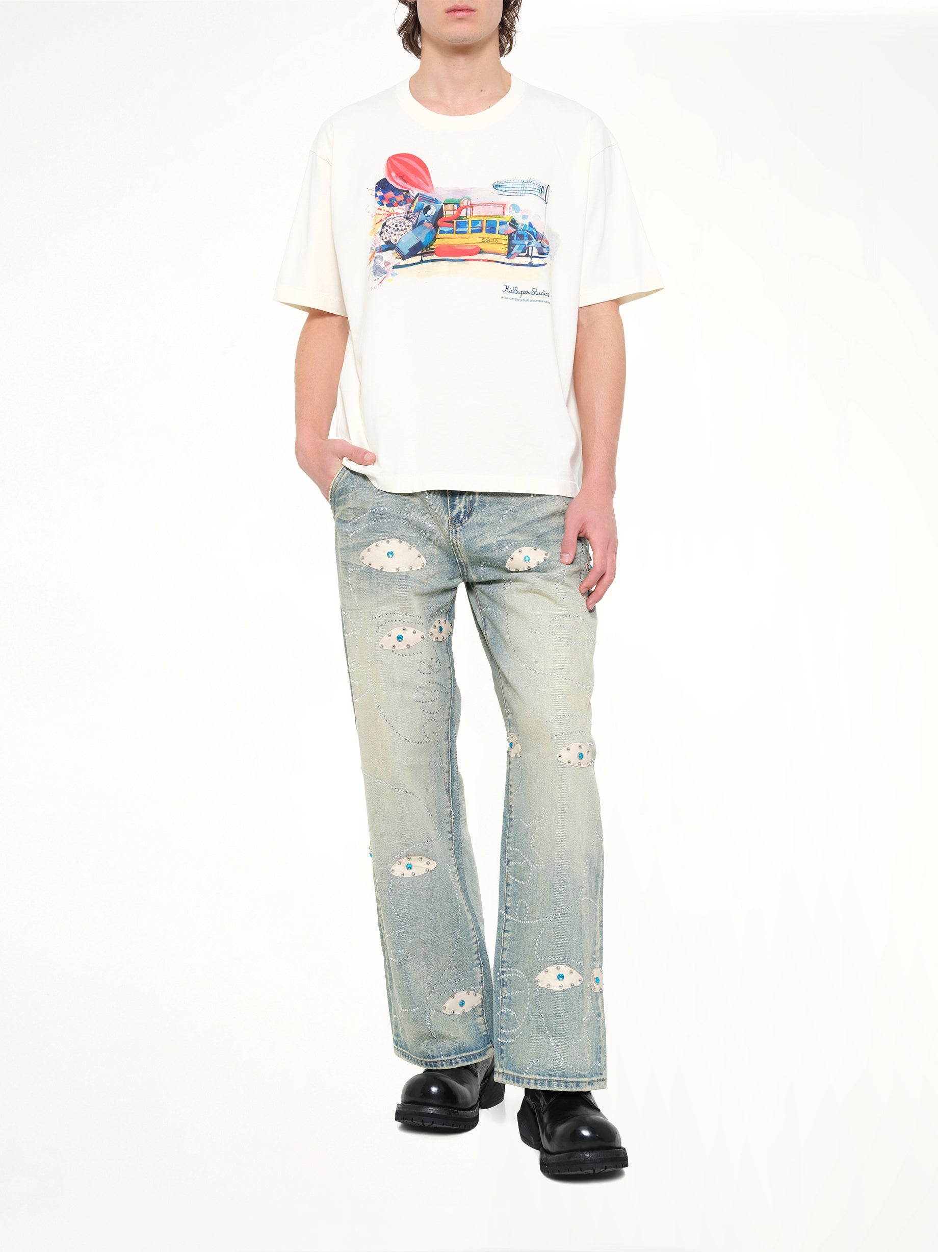 KIDSUPER Spaceship T-Shirt in Natural Full Reference from MARAIS