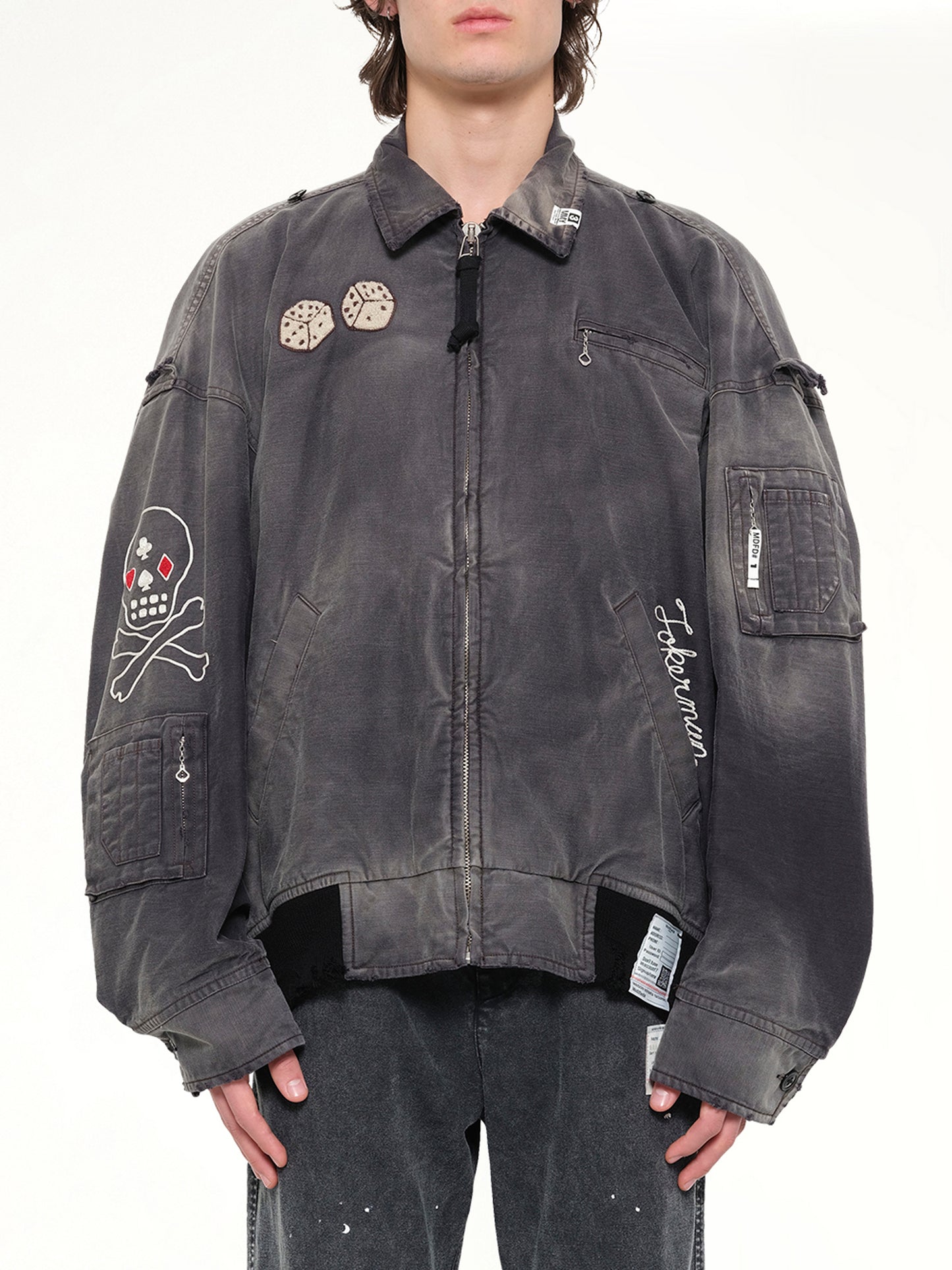 Sun Faded Military Jacket in Black