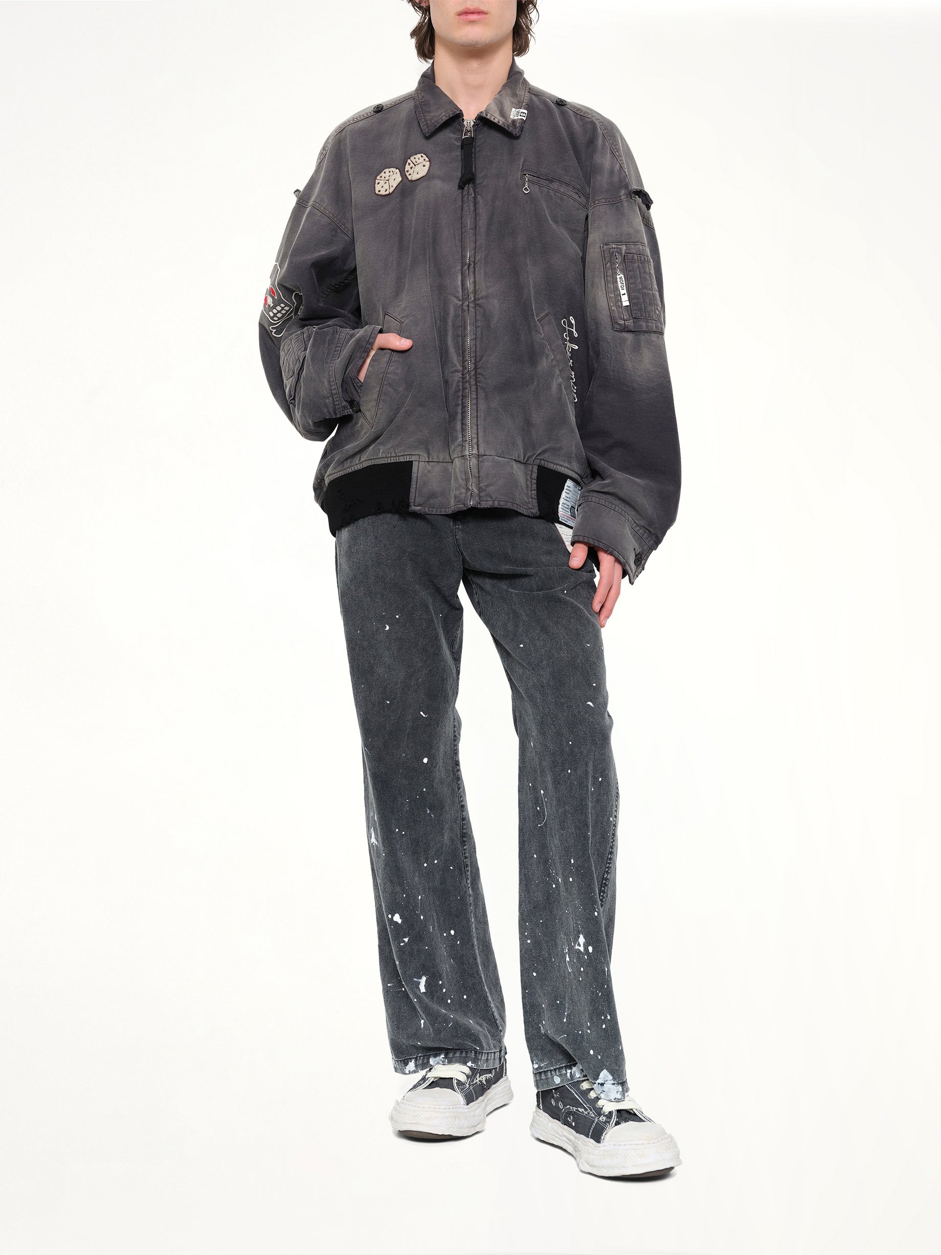 MAISON MIHARA YASUHIRO Sun Faded Military Jacket in Black Full Reference from MARAIS