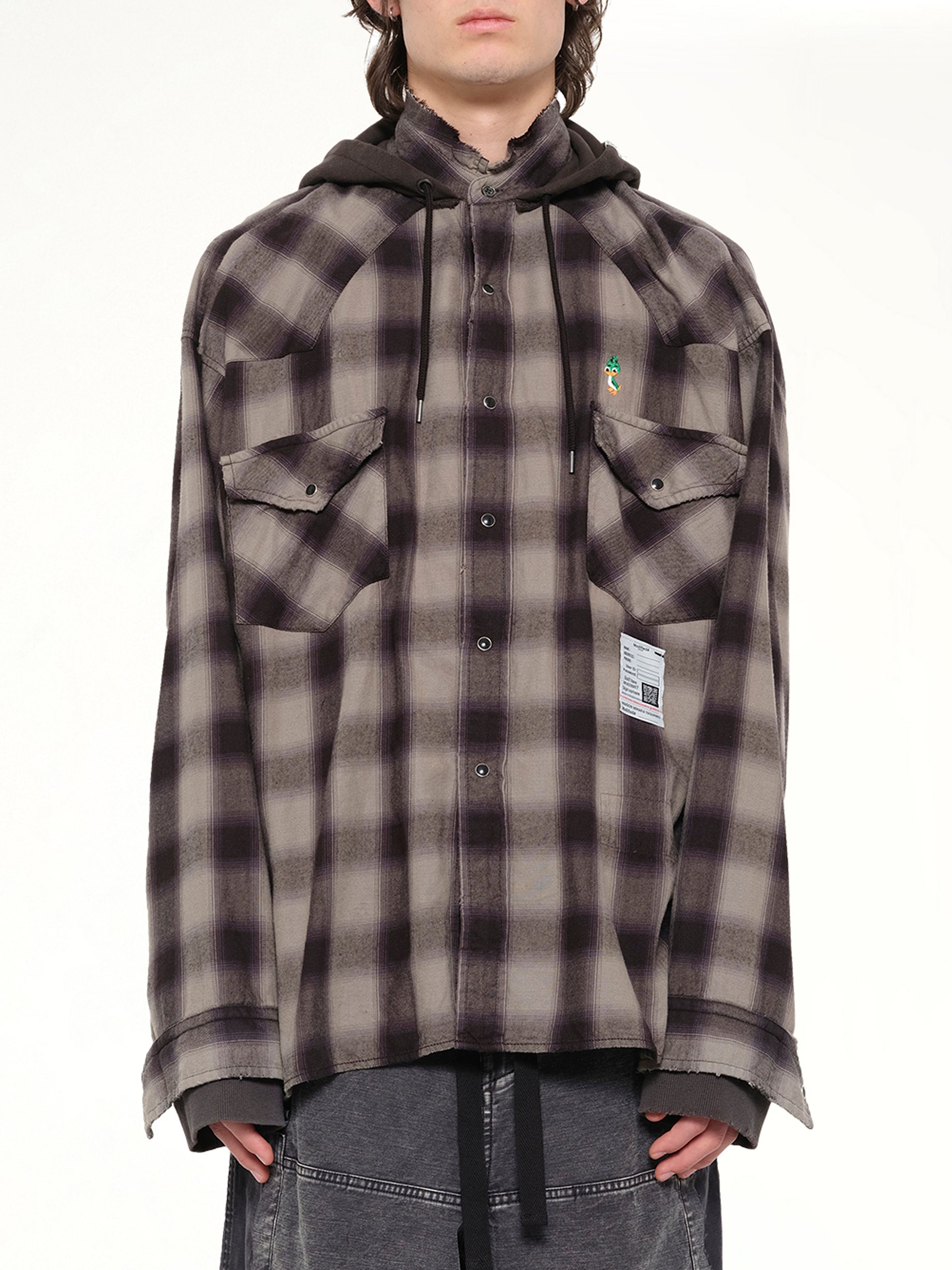 MAISON MIHARA YASUHIRO Sweat Hoodie L/S Shirts in Gray Front View from MARAIS