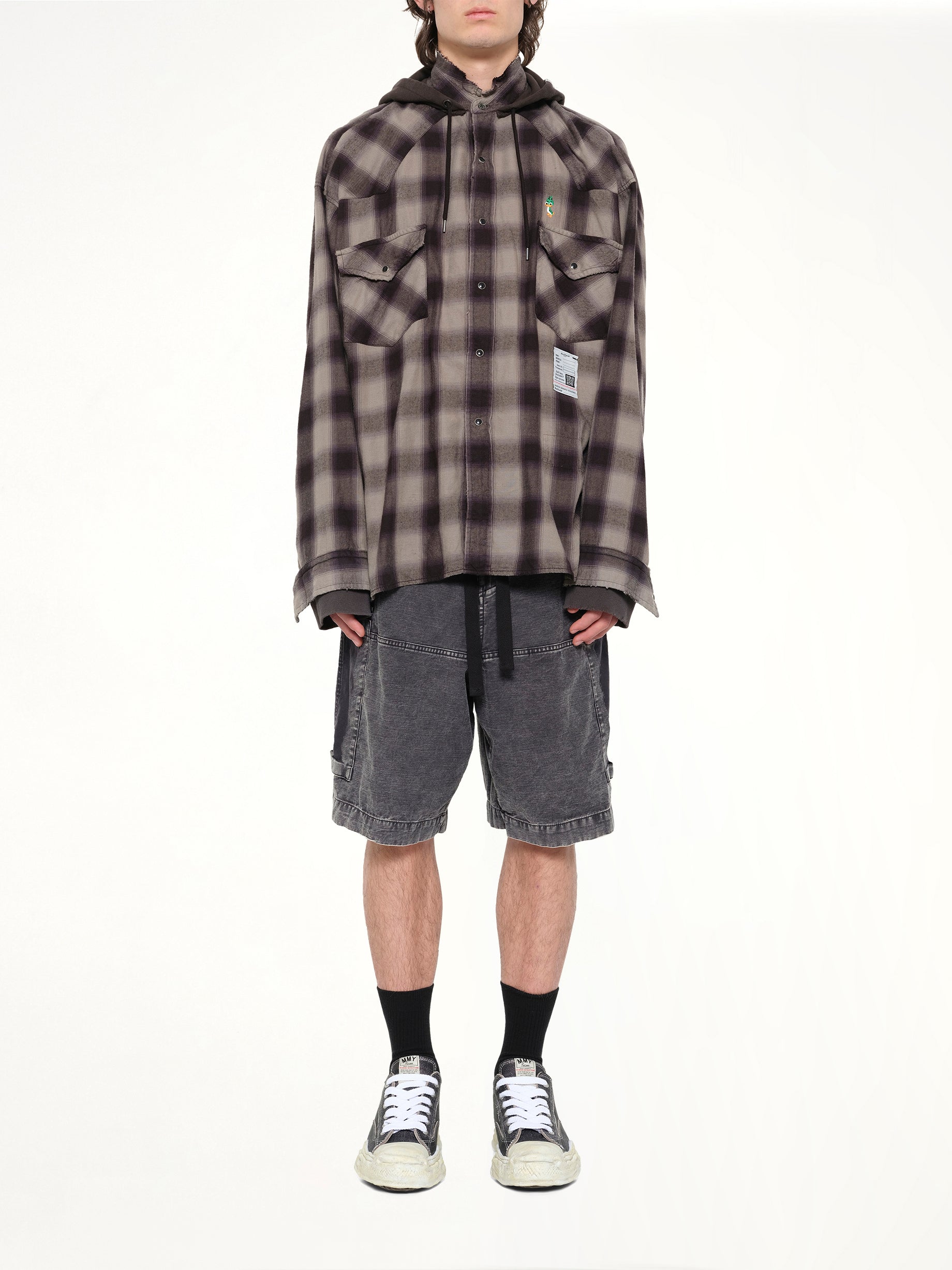 MAISON MIHARA YASUHIRO Sweat Hoodie L/S Shirts in Gray Model View from MARAIS