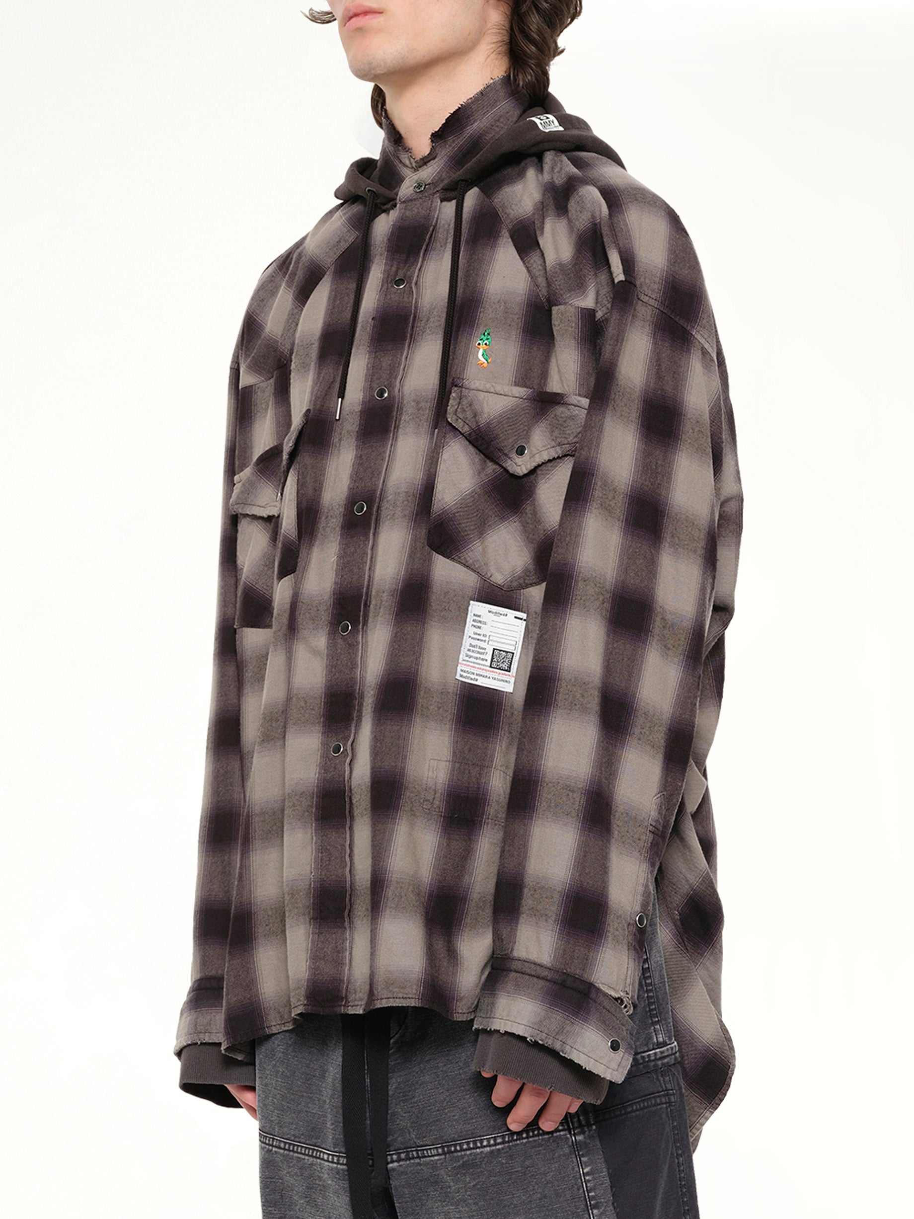 MAISON MIHARA YASUHIRO Sweat Hoodie L/S Shirts in Gray Side View from MARAIS