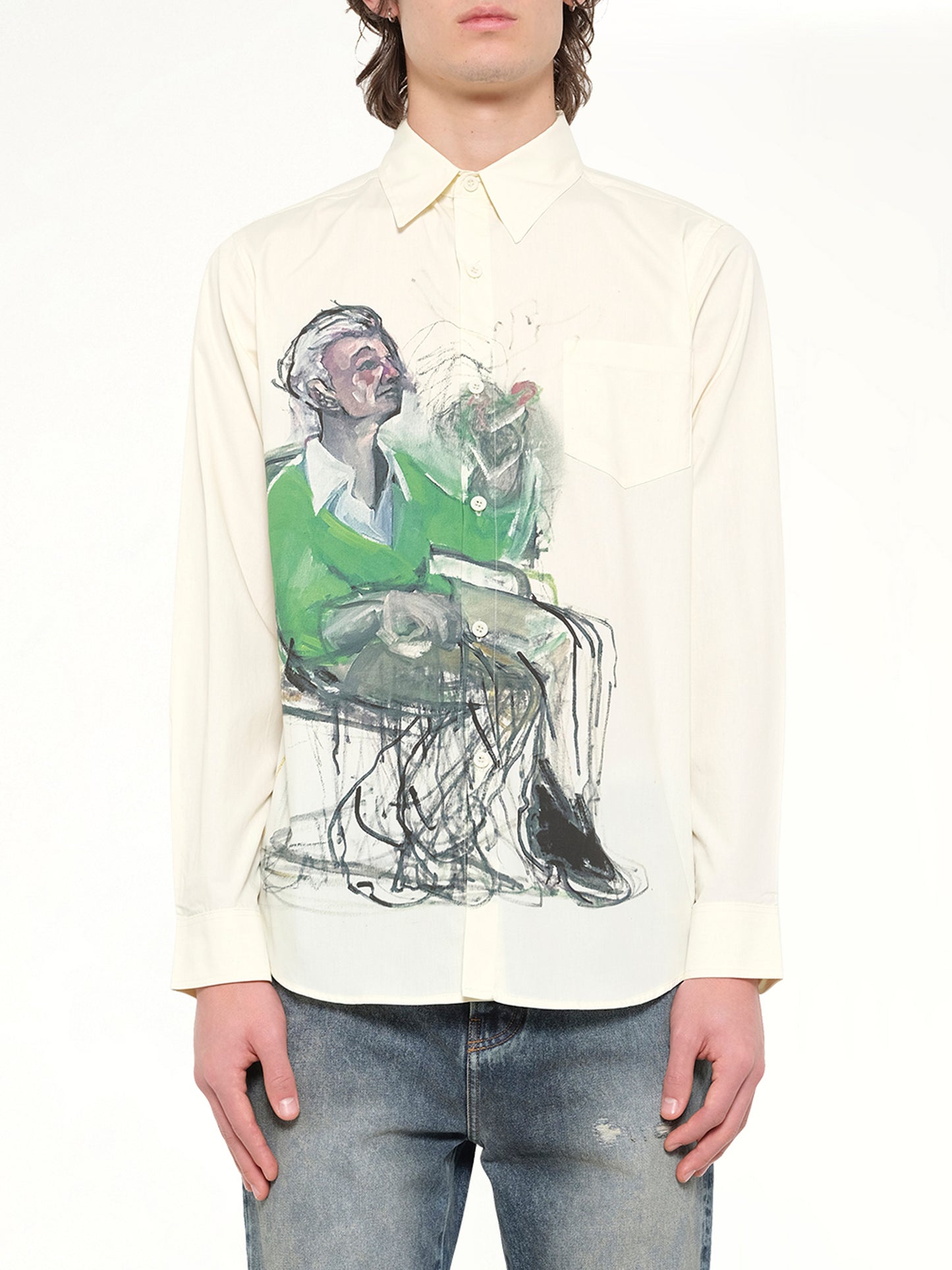 Technicolor Dreams Button up Shirt in White