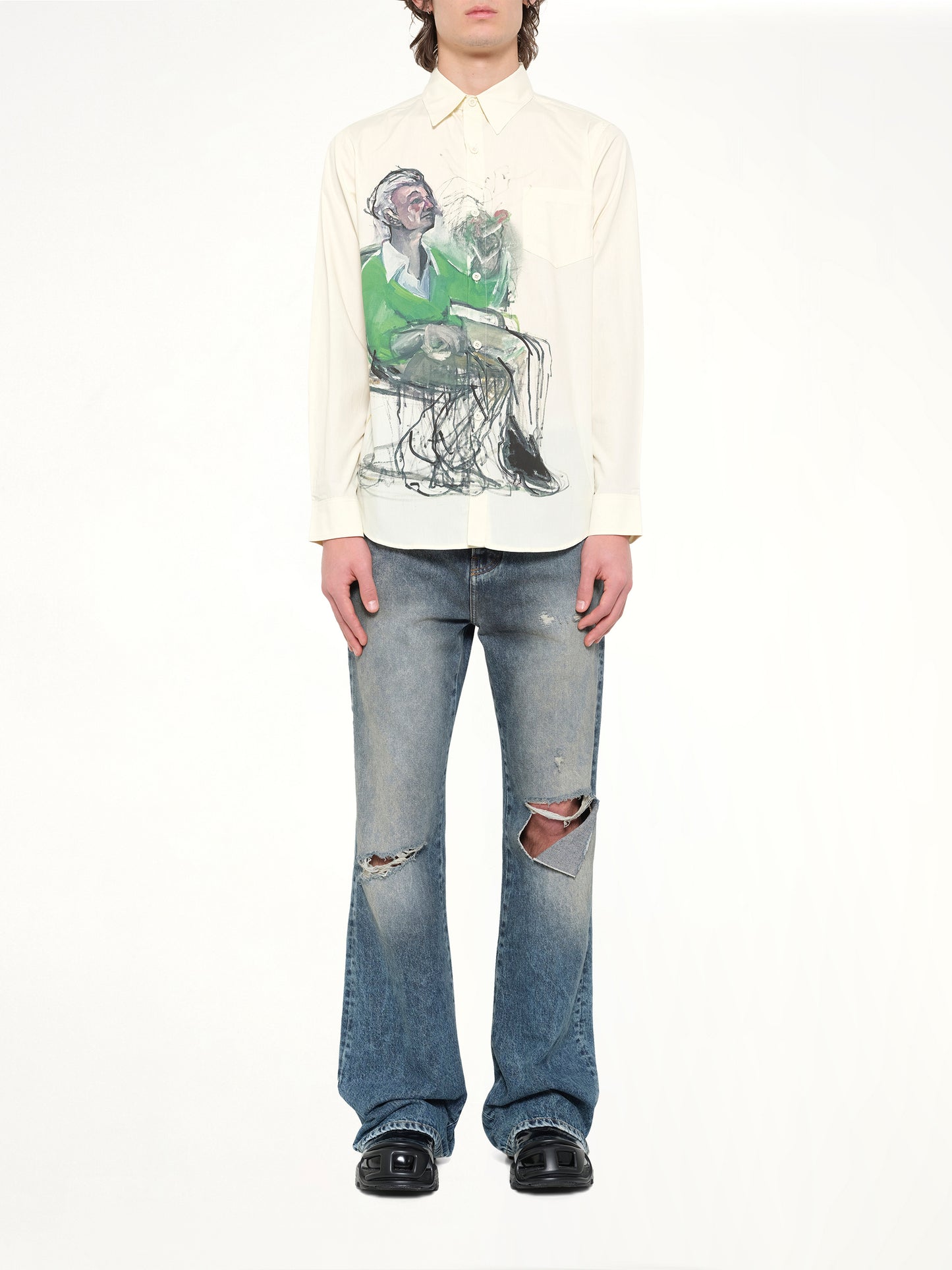 Technicolor Dreams Button up Shirt in White