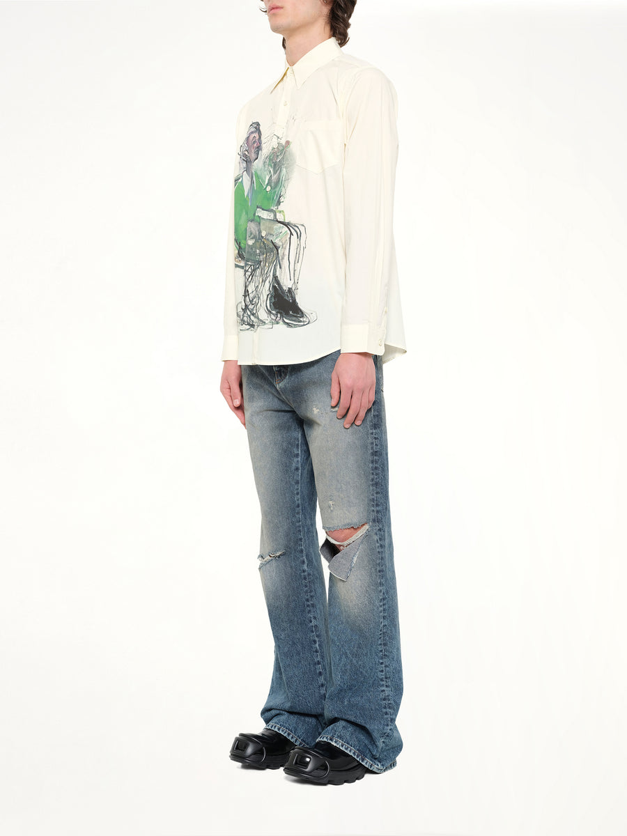 Technicolor Dreams Button up Shirt in White