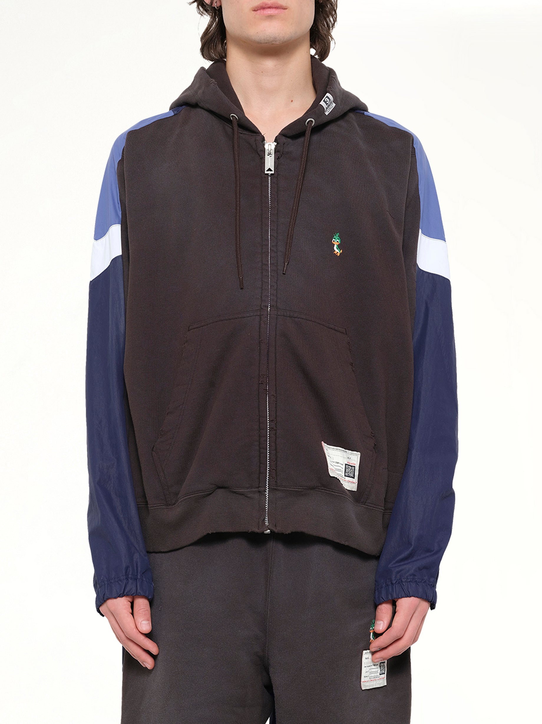 MAISON MIHARA YASUHIRO , Track Jacket Combined Parka in Black Front View from MARAIS