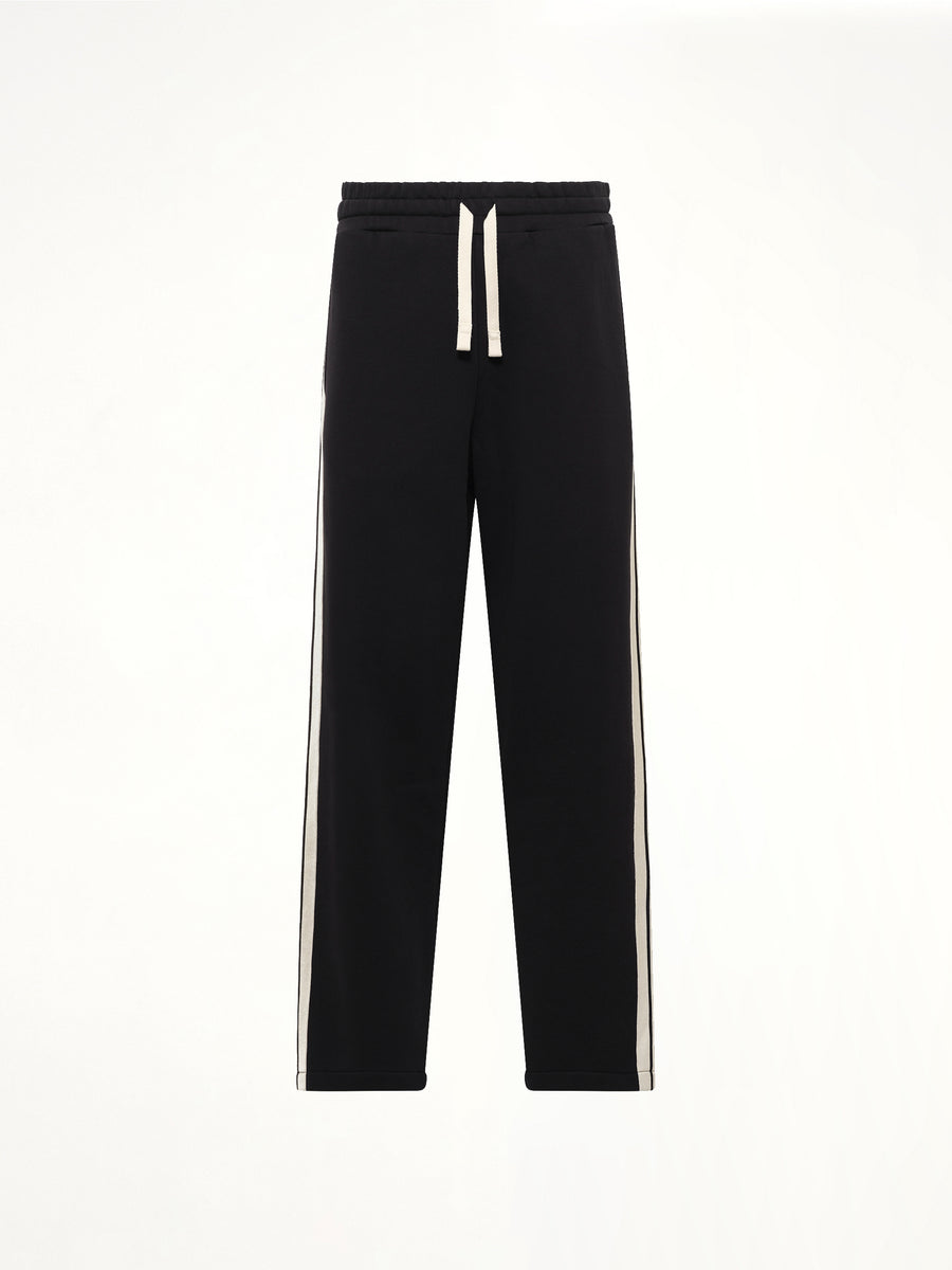 Back Curved Logo Sweatpants in Black/Off White