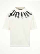 Big Neck Logo Loose T-Shirt in Off White/Black