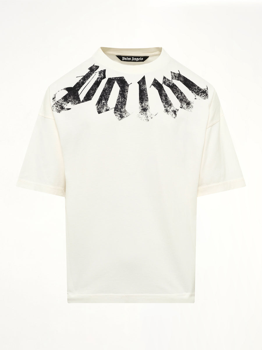 Big Neck Logo Loose T-Shirt in Off White/Black