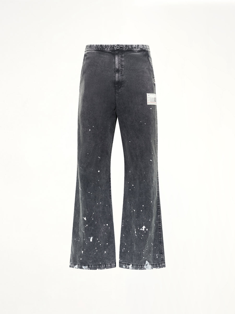 Distressed Corduroy Trousers in Black