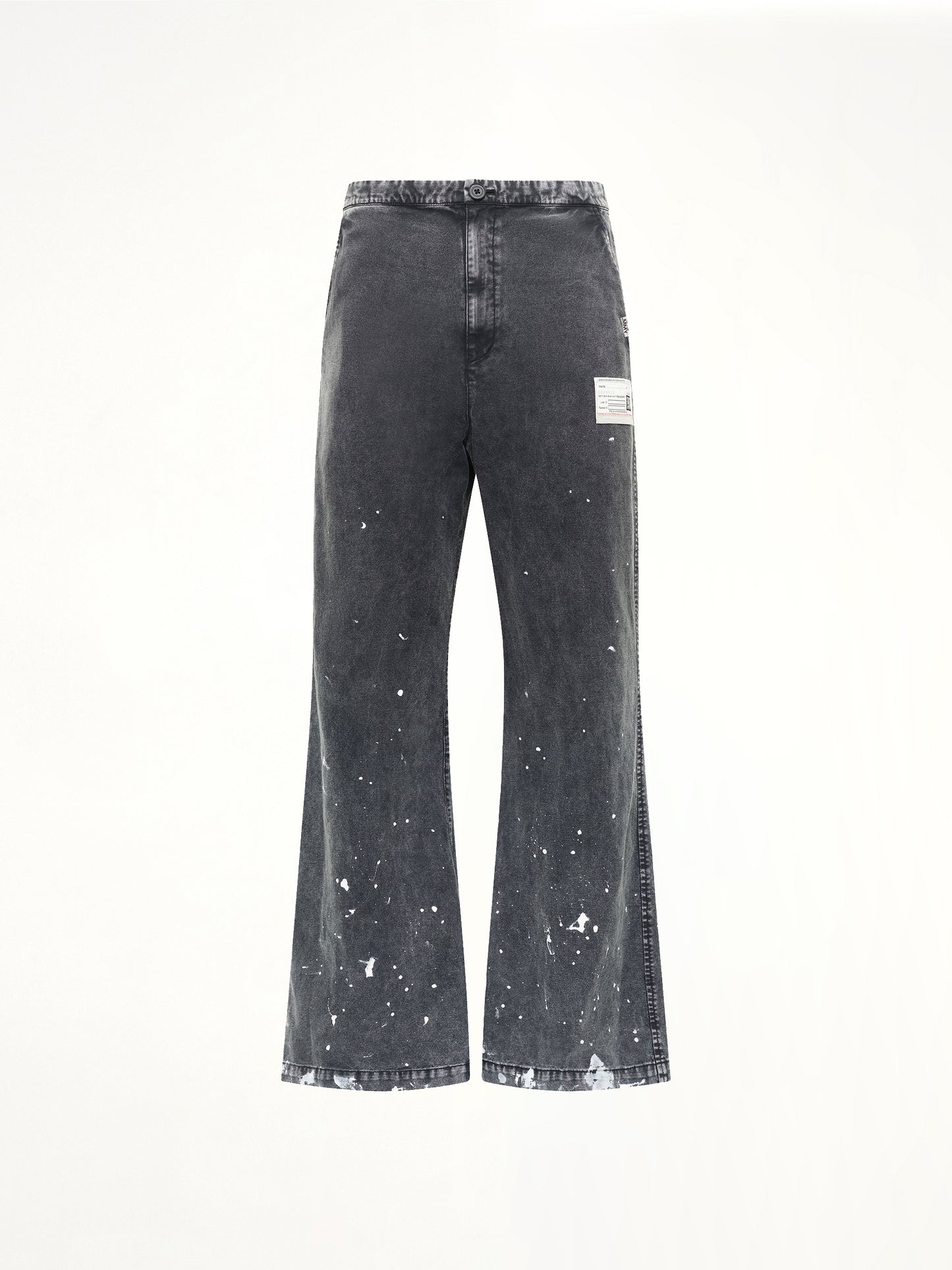 Distressed Corduroy Trousers in Black
