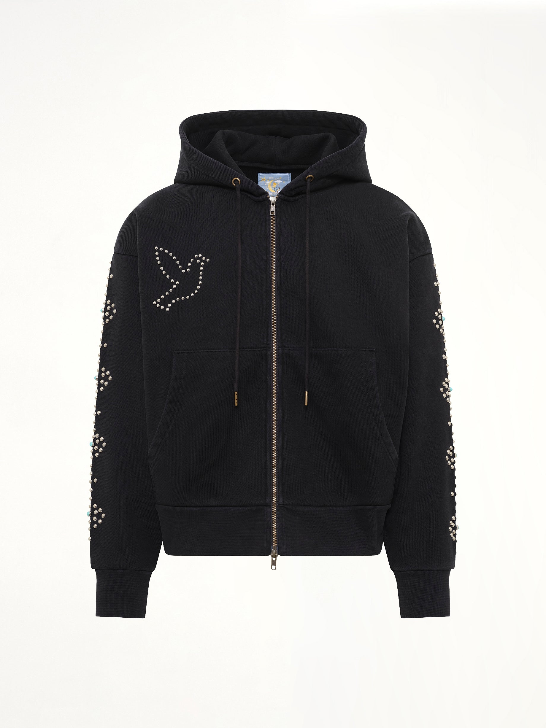 KIDSUPER Dove Eye Studded Hoodie in Black Product Photo from MARAIS