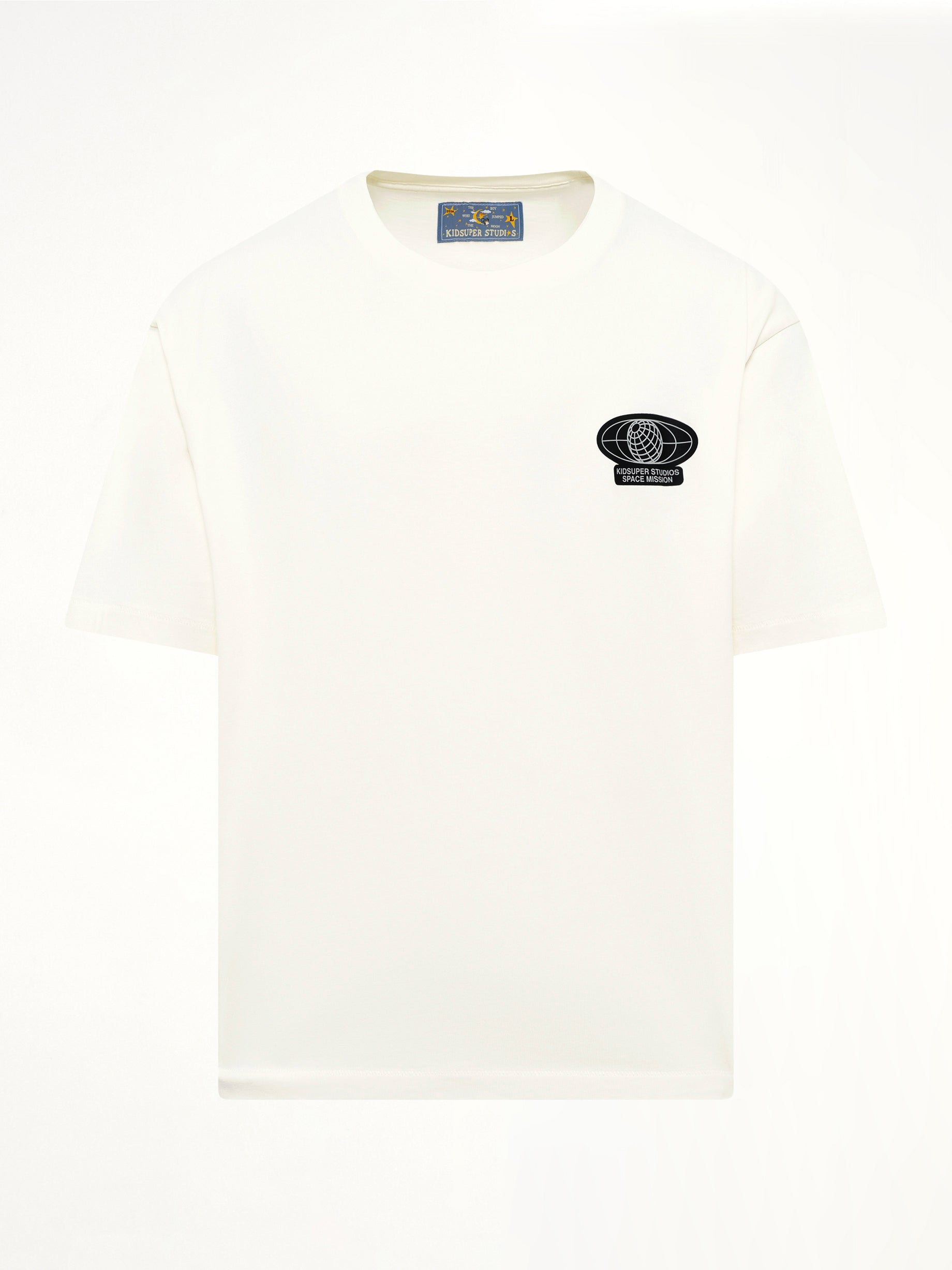 KIDSUPER Globe Space Program T-Shirt in White Product Photo from MARAIS