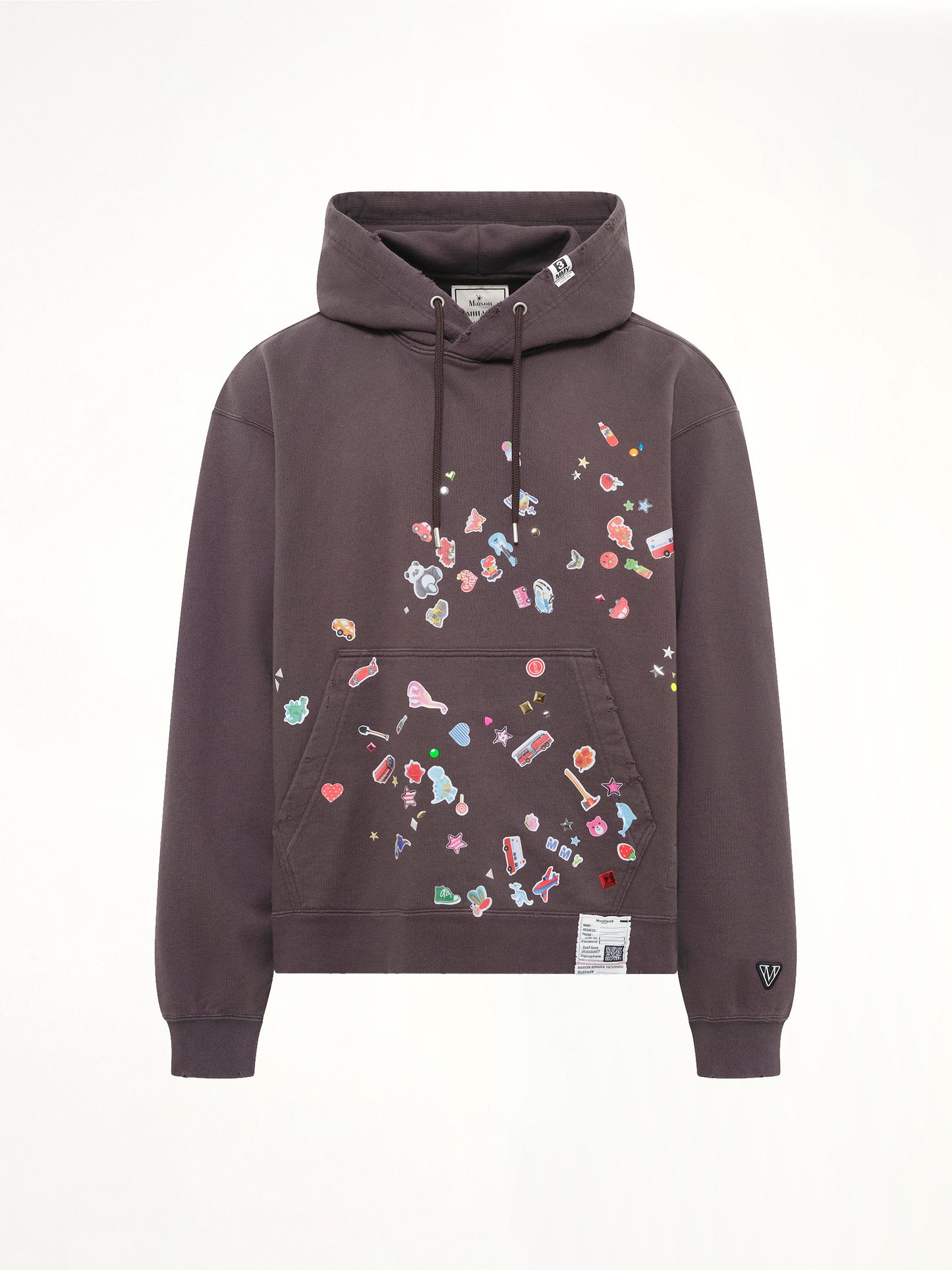 Kids Sticker Hoodie in Black