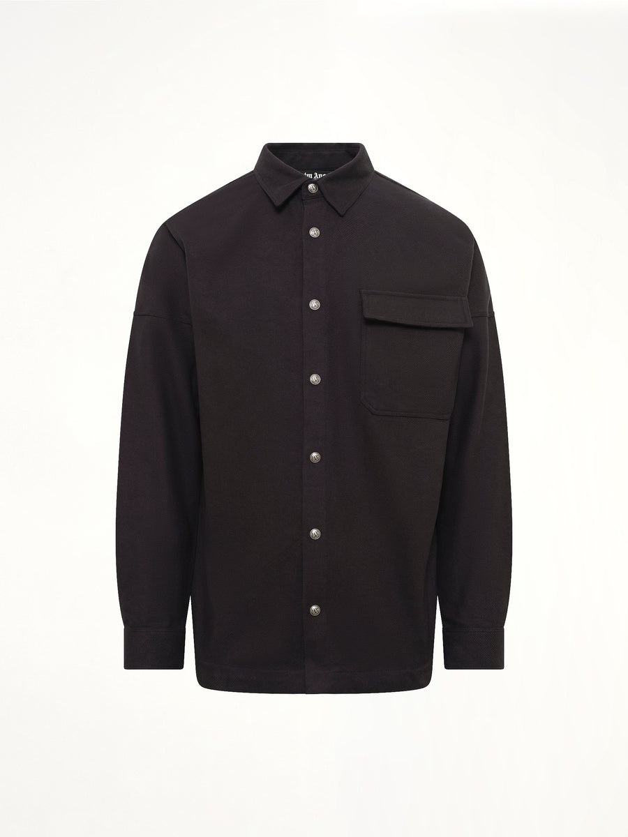 Logo Loose Overshirt in Black Tofu