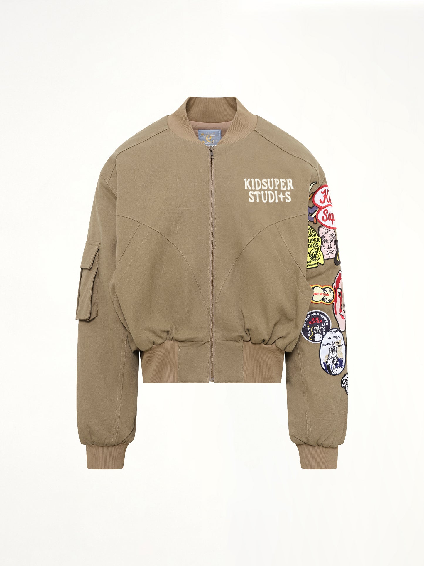 Patches Bomber Jacket in Green