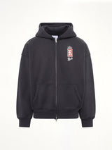 ヴィンテージブラックのRhudeフマール91ジップアップフーディ