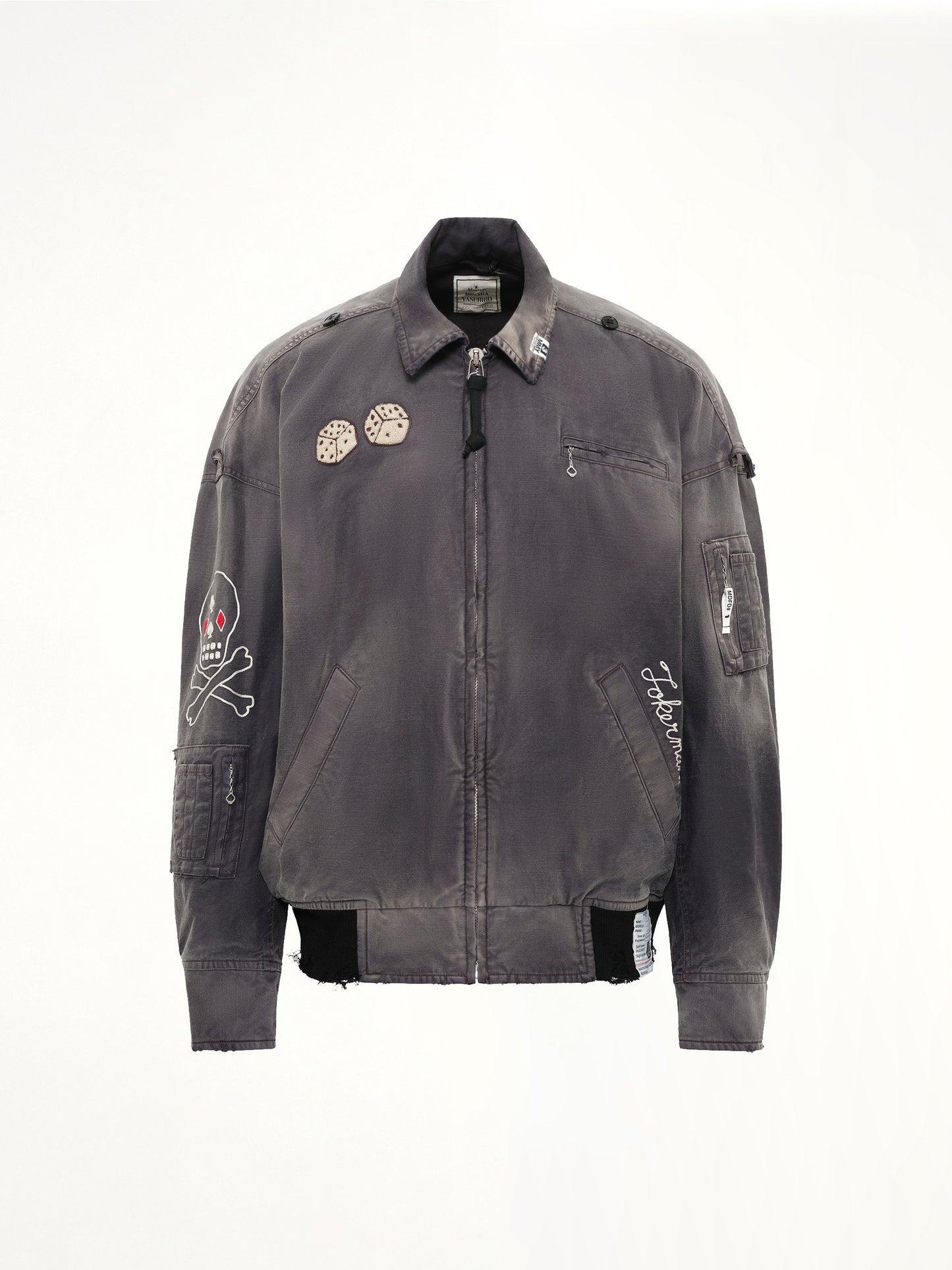 Sun Faded Military Jacket in Black