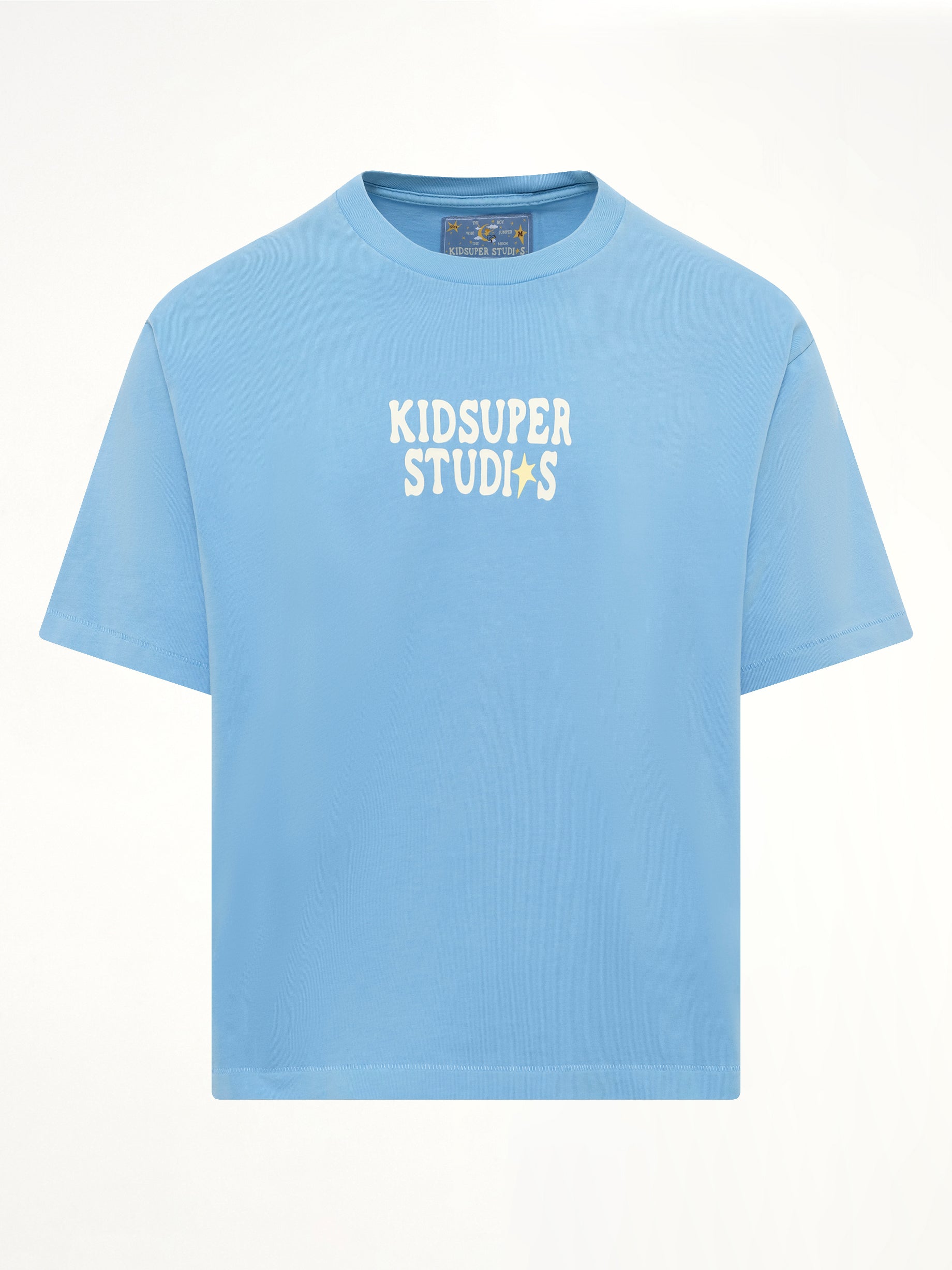 KIDSUPER The Boy who Jumped the Moon T-Shirt in Light Blue Product Photo from MARAIS