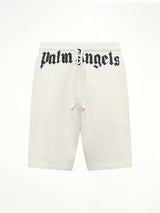 Waist Logo Sweatshorts in Off White/Black