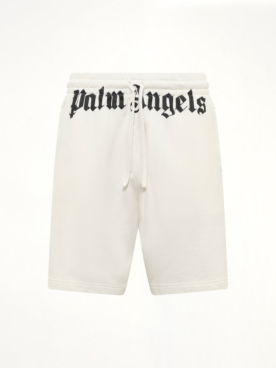 Waist Logo Sweatshorts in Off White/Black