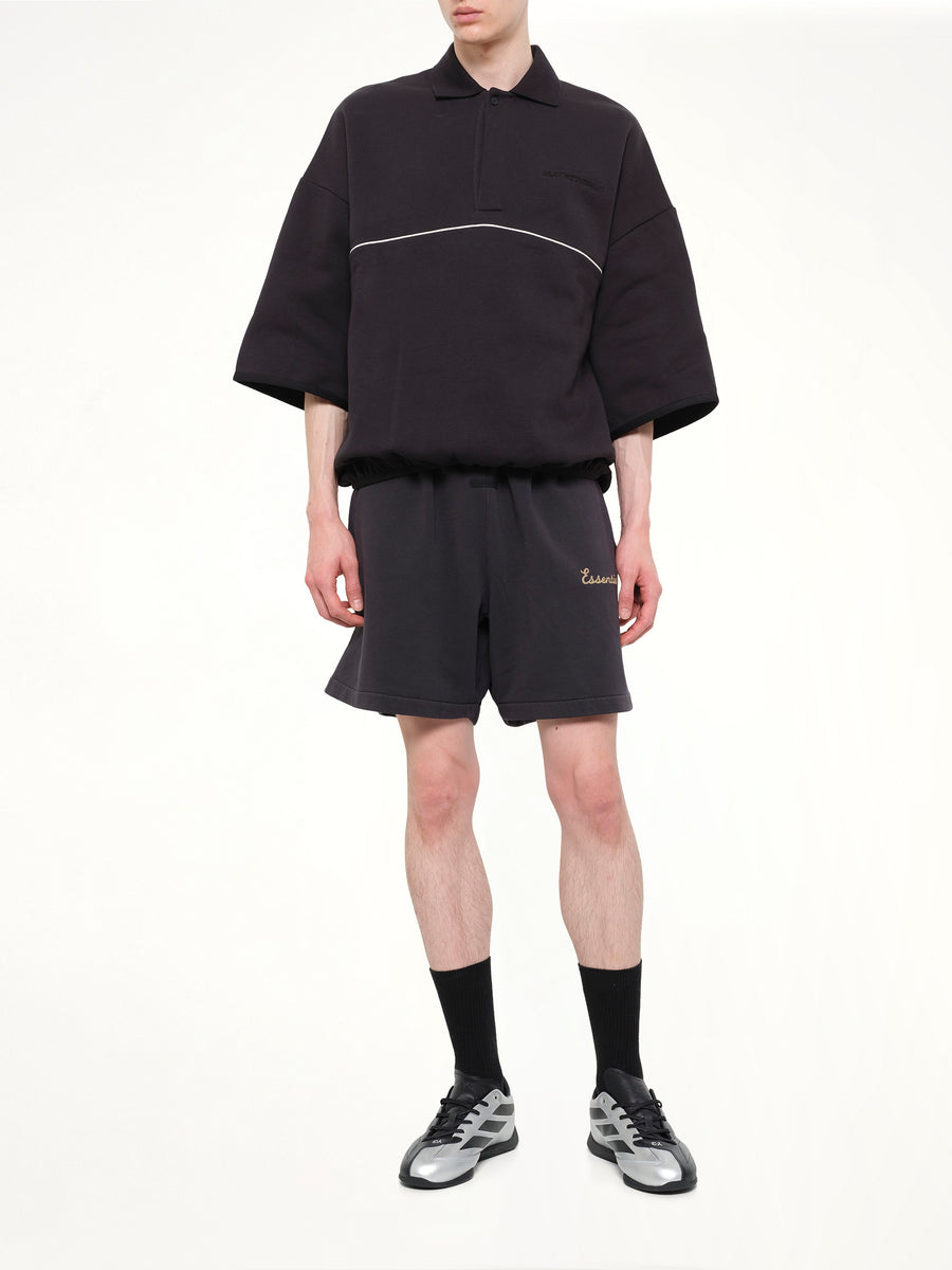 Active Trace 3/4 Sleeve Polo Sweatshirt in Vintage Black